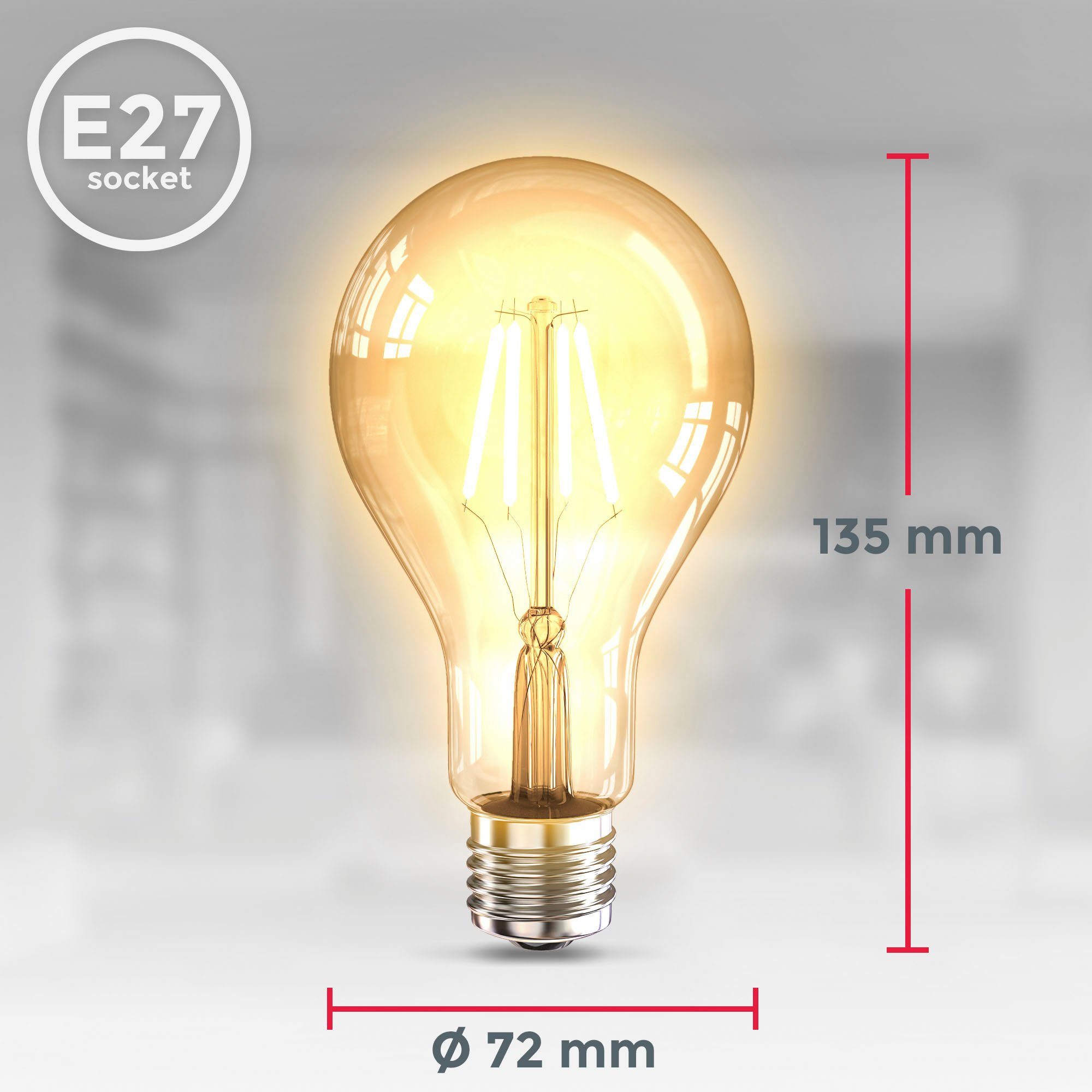 B.K.Licht Led-verlichting BK_LM1404 LED lichtbron 2-delige set E27 A75 (2 stuks)