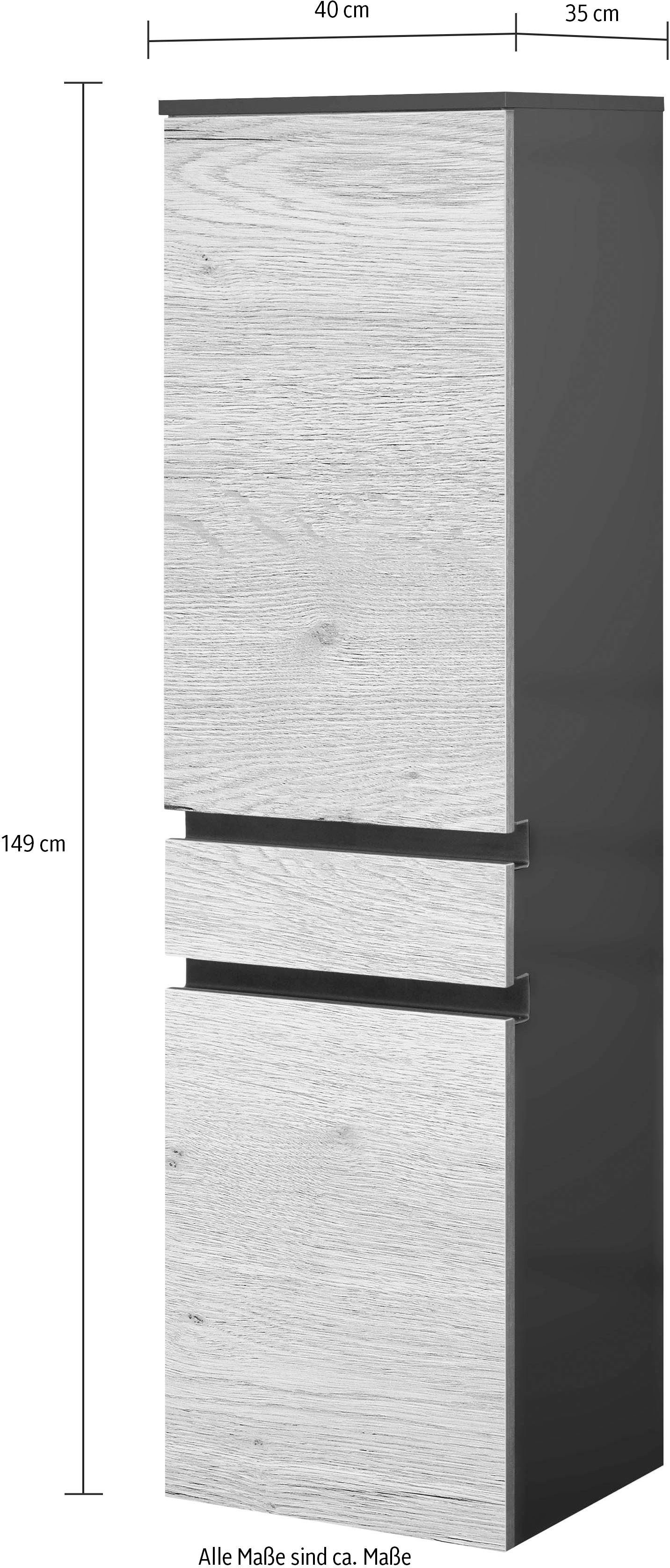 Saphir Halfhoge kast 3510clarus 40 cm breed, soft-closefunctie, voorgemonteerde badkamerkast, badkamermeubel