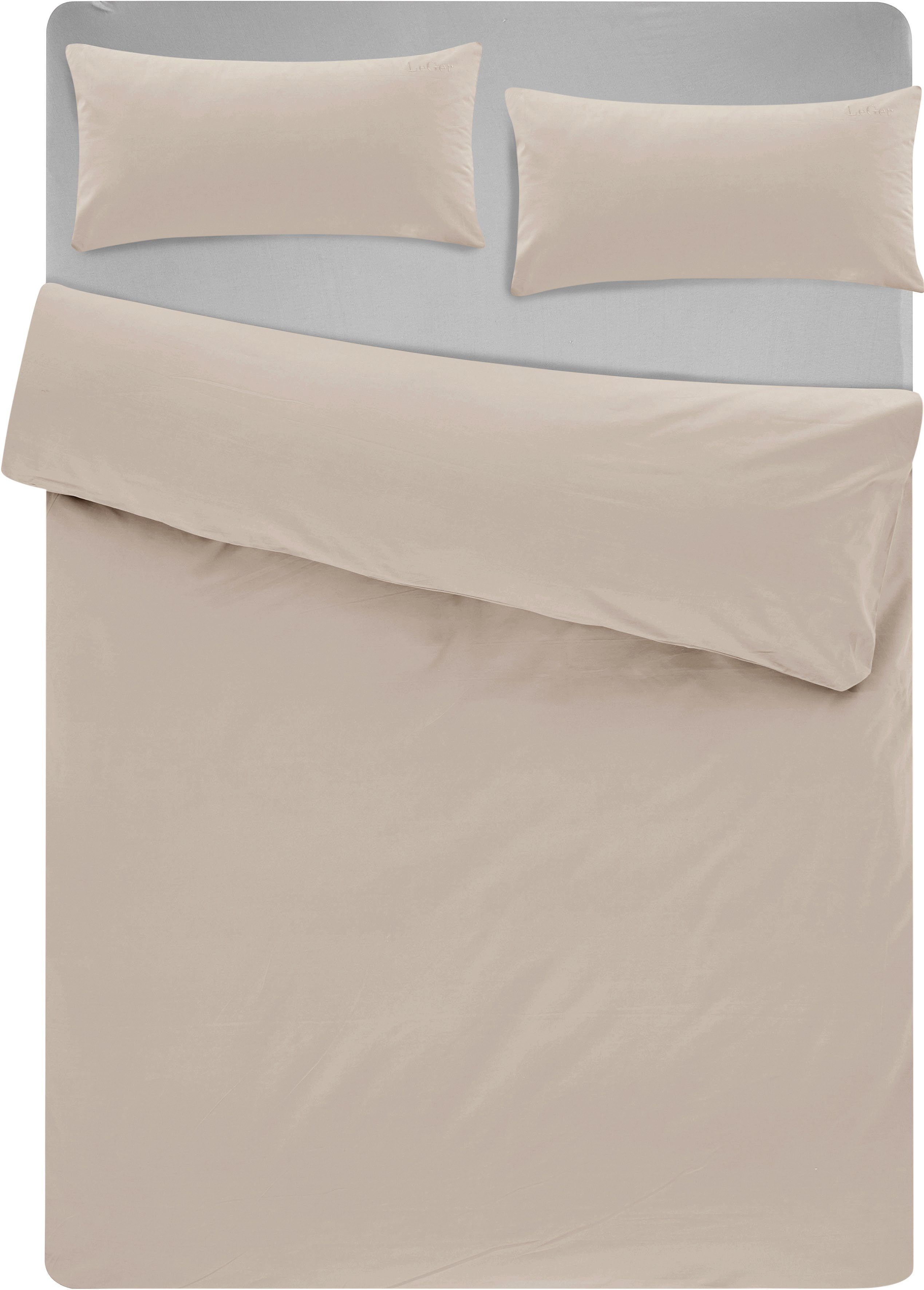 LeGer Home by Lena Gercke Beddengoed Anisa in maat 135x200, 155x220 cm of 200x200 Dekbedovertrek van katoen, unikleurige dekbedovertrek met ritssluiting
