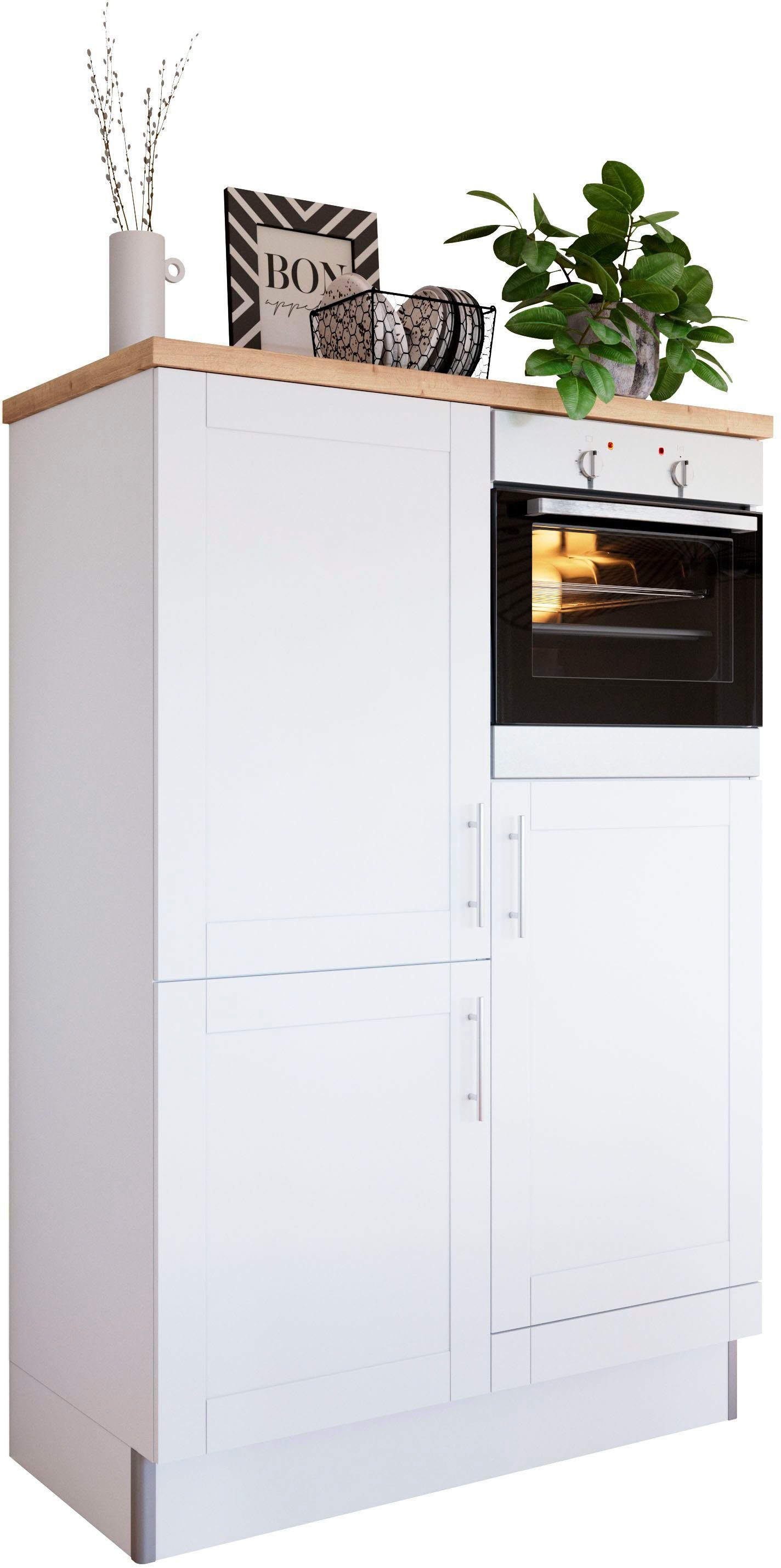 Kochstation Keuken KS-Ahus, Hoge kastmodule Breedte 120 cm, optioneel met elektrische apparaten, softclose functie