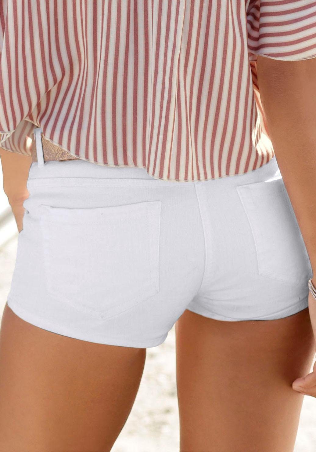 Buffalo Hotpants met zakken, korte broek, denim shorts, elastisch