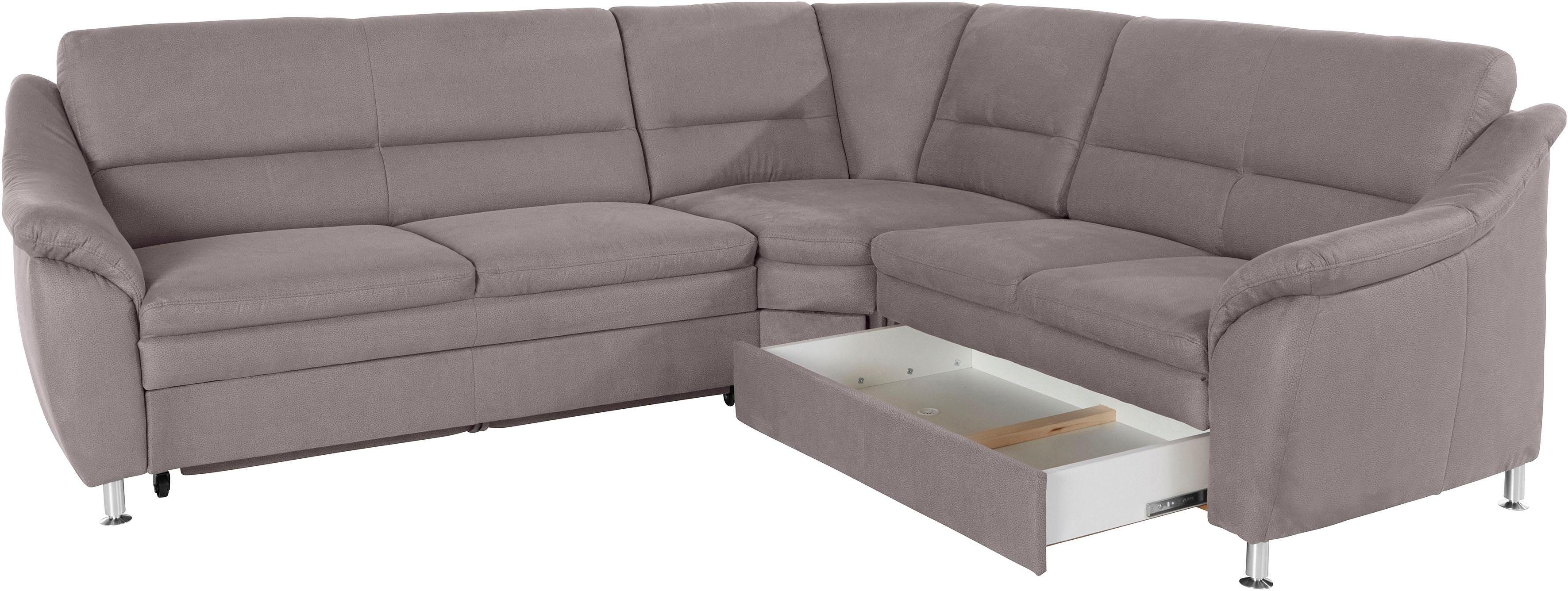 Places of Style Hoekbank Cardoso L-vorm met trapezehoek voor meer zitcomfort, naar keuze ook met slaapfunctie