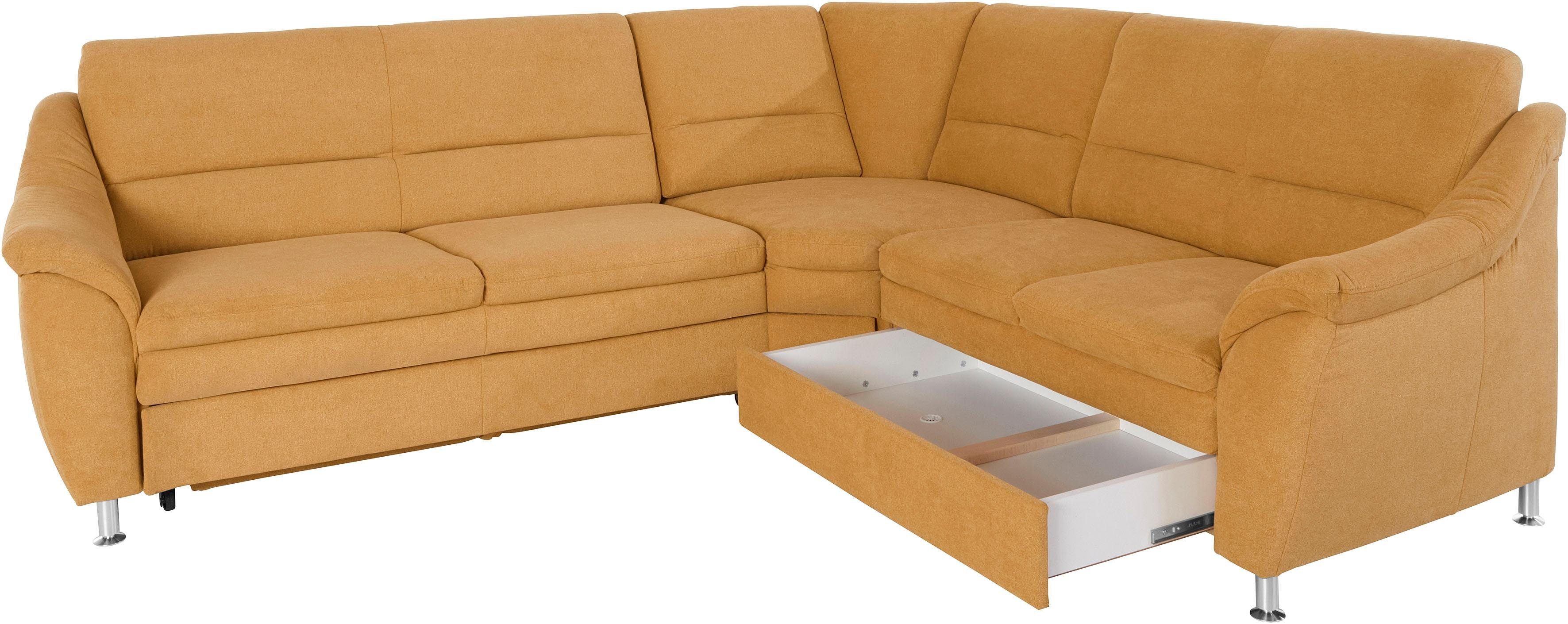 Places of Style Hoekbank Cardoso L-vorm met trapezehoek voor meer zitcomfort, naar keuze ook met slaapfunctie