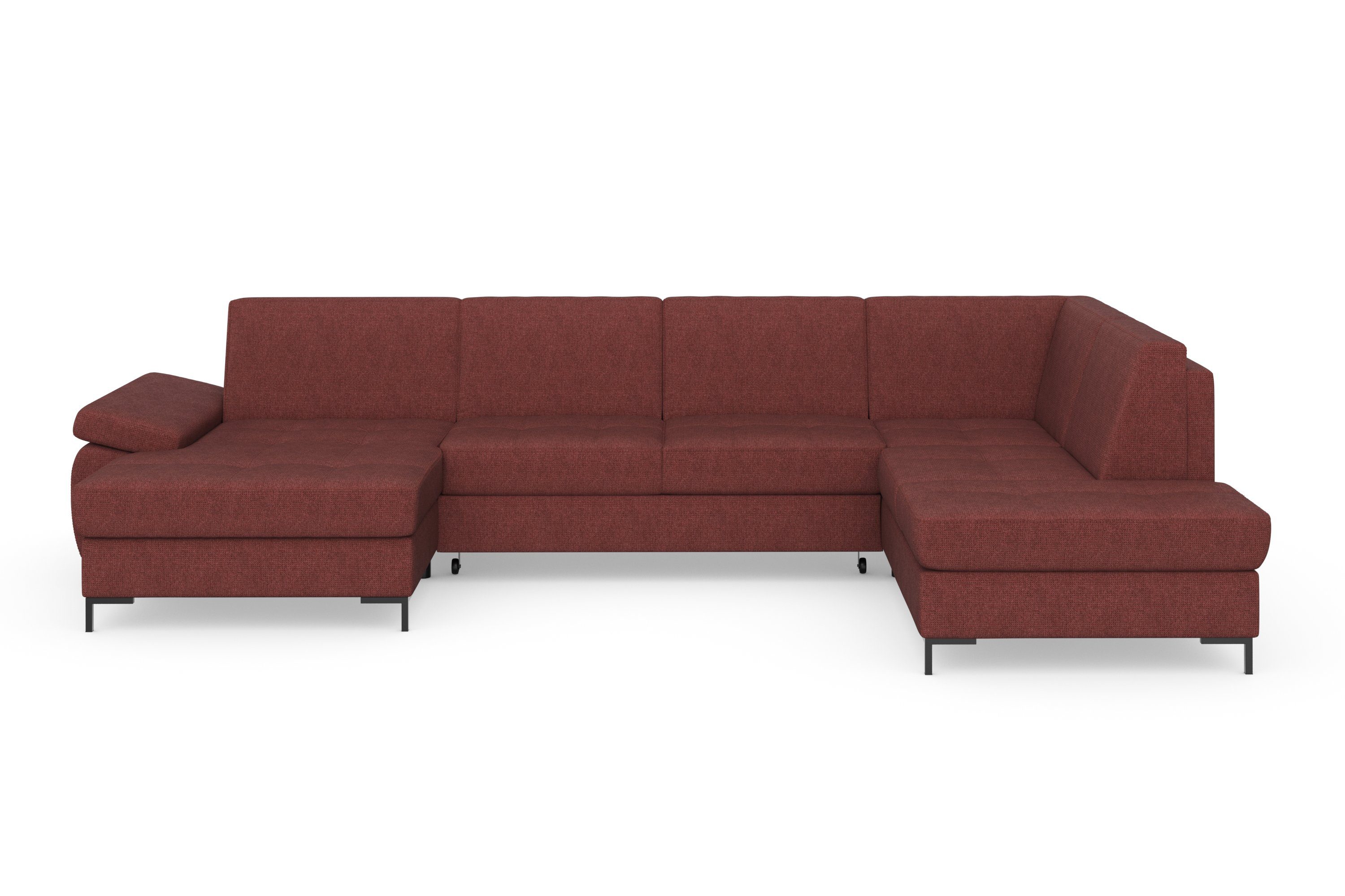 DOMO collection Zithoek Capelo, comfortabel, duidelijke lijnen kenmerken dit ontwerp, U-Vorm met verstelbare armleuningen, naar keuze met slaapfunctie, binnenvering