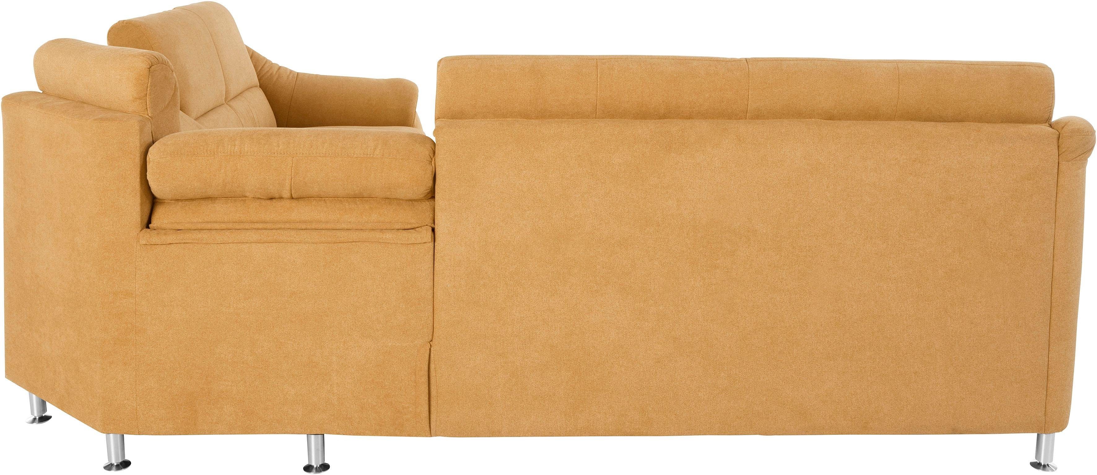 Places of Style Hoekbank Cardoso L-vorm met trapezehoek voor meer zitcomfort, naar keuze ook met slaapfunctie
