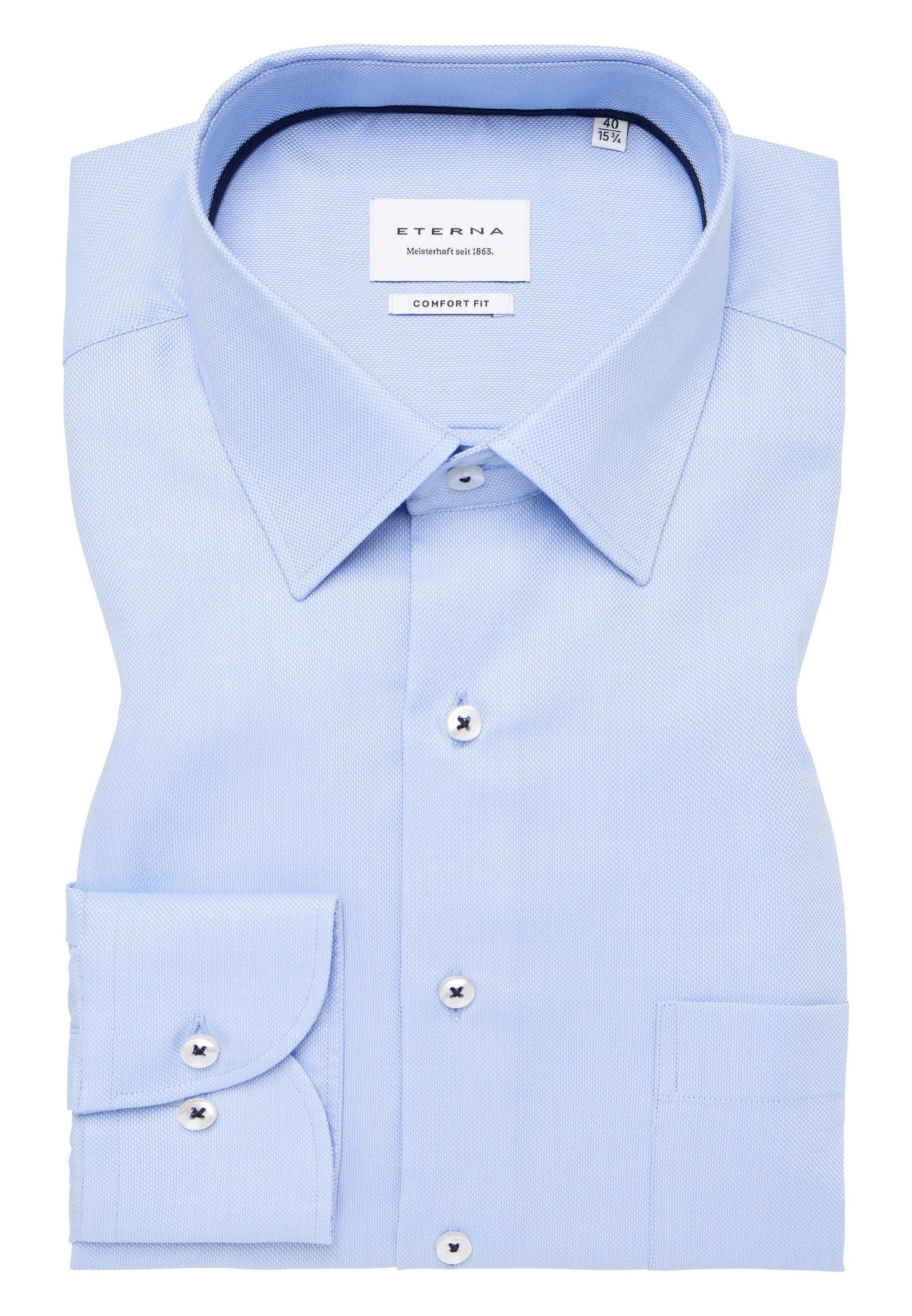 Eterna Overhemd met lange mouwen Comfort fit NON IRON (strijkvrij)