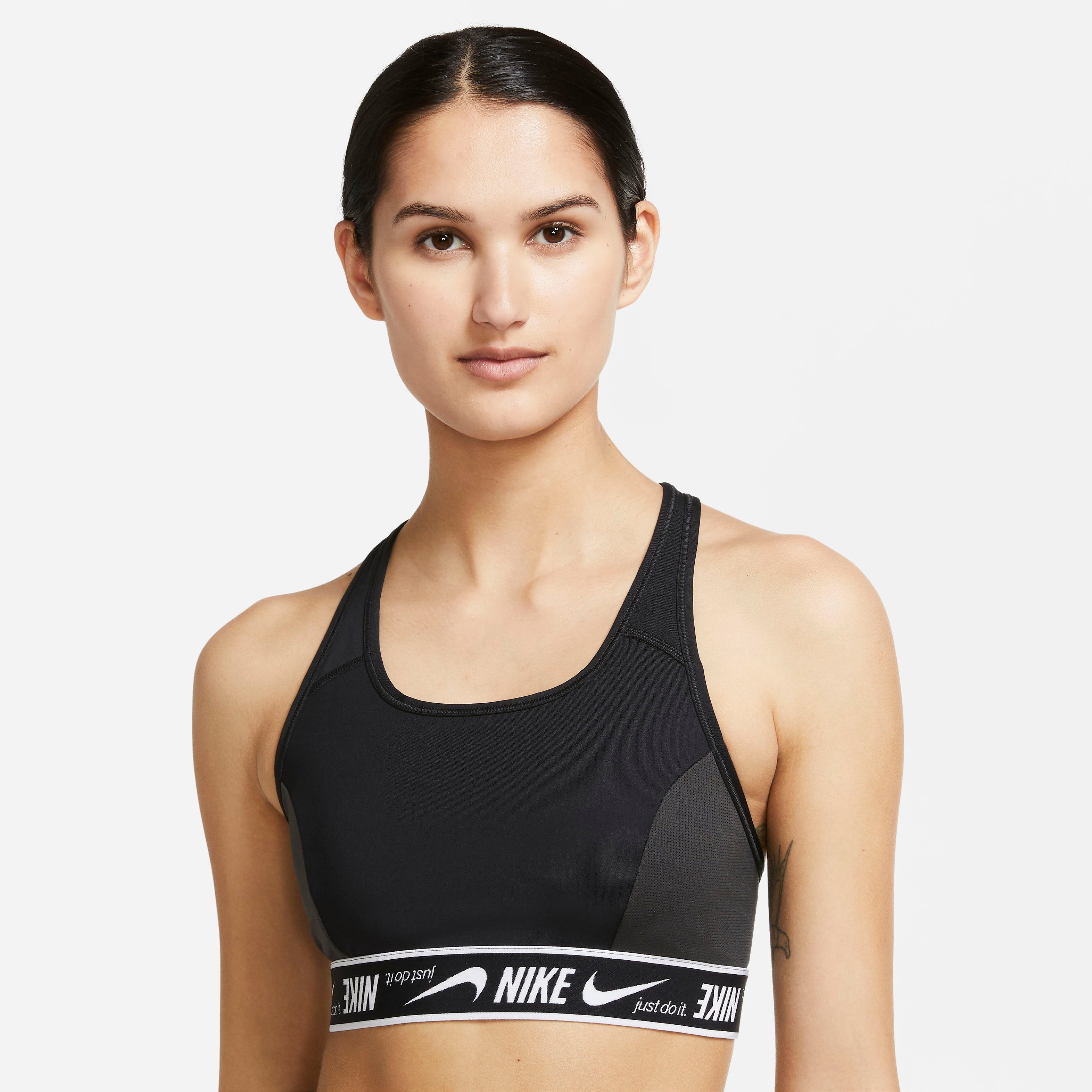Nike Sport-bh Dri-FIT Swoosh Women's Medium-Support Padded Sports Bra dames sport bh's maat S zwart