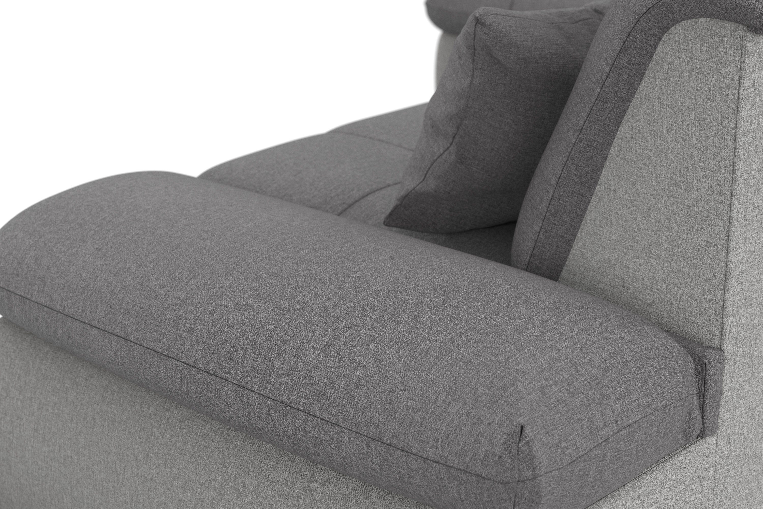 DOMO collection Hoekbank Moric, L-vorm, XXL-bank - Breedte 300cm keuze met bedfunctie en armleuningverstelling, donkergroen