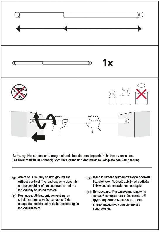 GARDINIA Schuifroede Spanroede ø 23x26 mm veelzijdig te gebruiken (1 stuk)