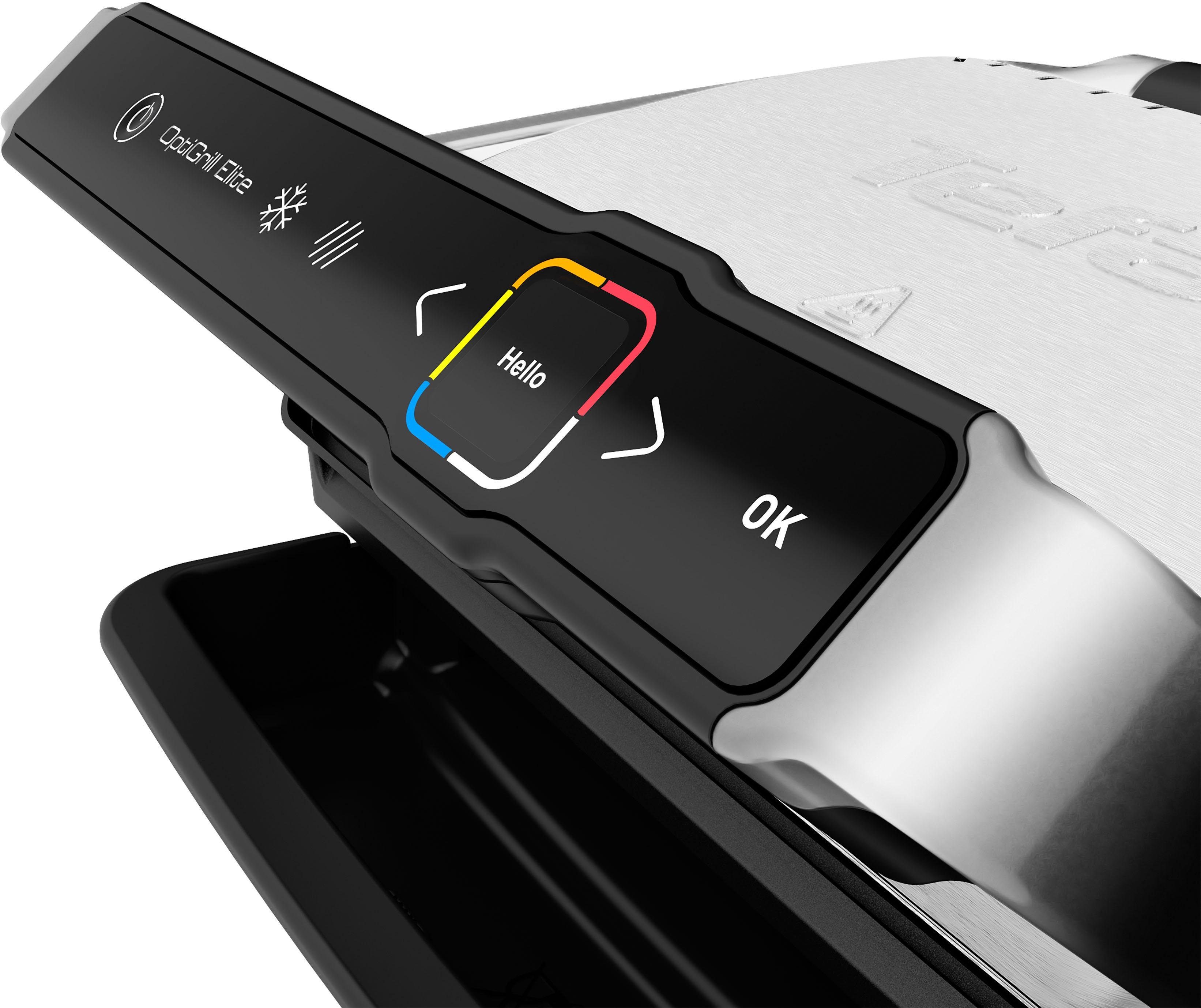 Tefal Contactgrill GC750D OptiGrill Elite 12 programma’s, intuïtieve sensor, grillboost-functie, receptenboek app
