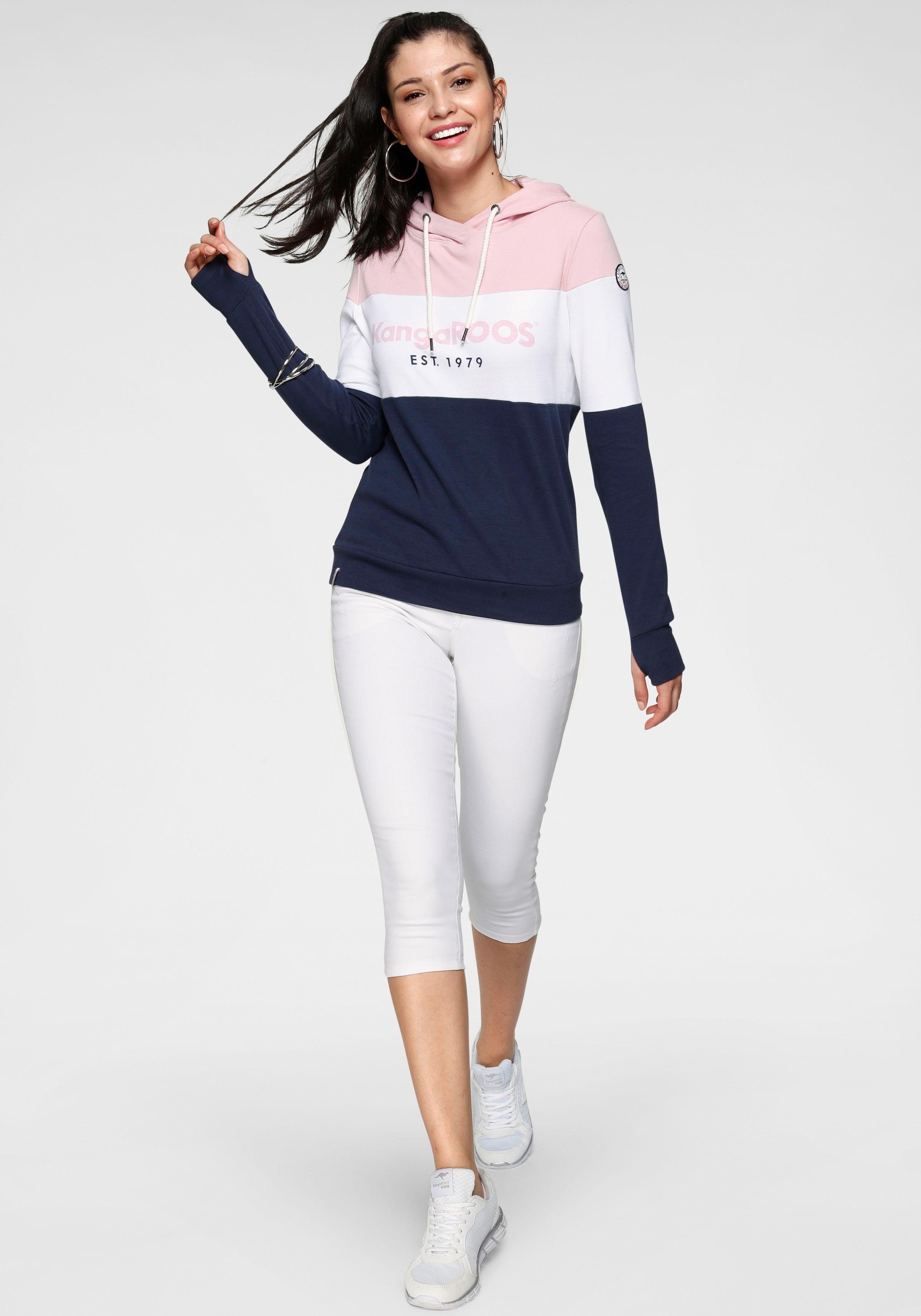 KangaROOS Hoodie Lange mouwen met duimgaten, figuurvolgend