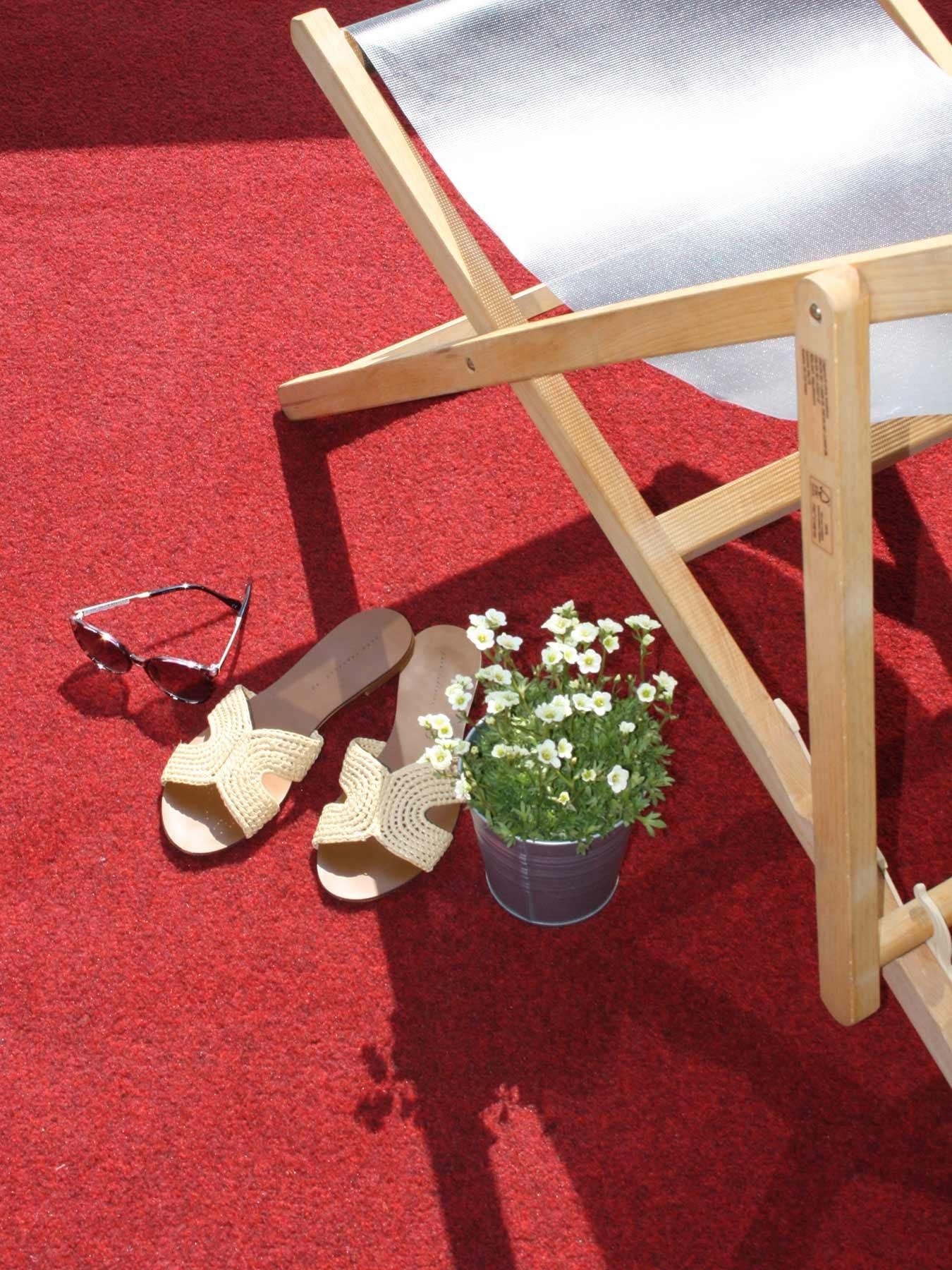 Primaflor-Ideen in Textil Kunstgras GREEN, Made in Netherlands Gazontapijt, rood, met noppen, weerbestendig & waterbestendig