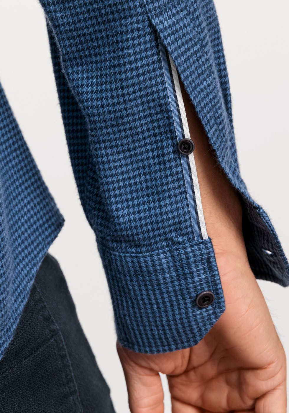 OLYMP Businessoverhemd Casual in modieuze, kleine houndstooth-dessin