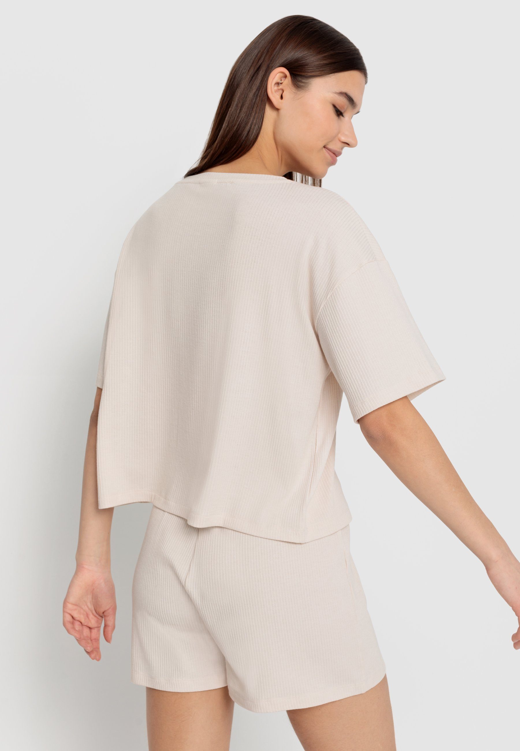 LSCN by LASCANA Shortama uit mooi ribmateriaal (2-delig)