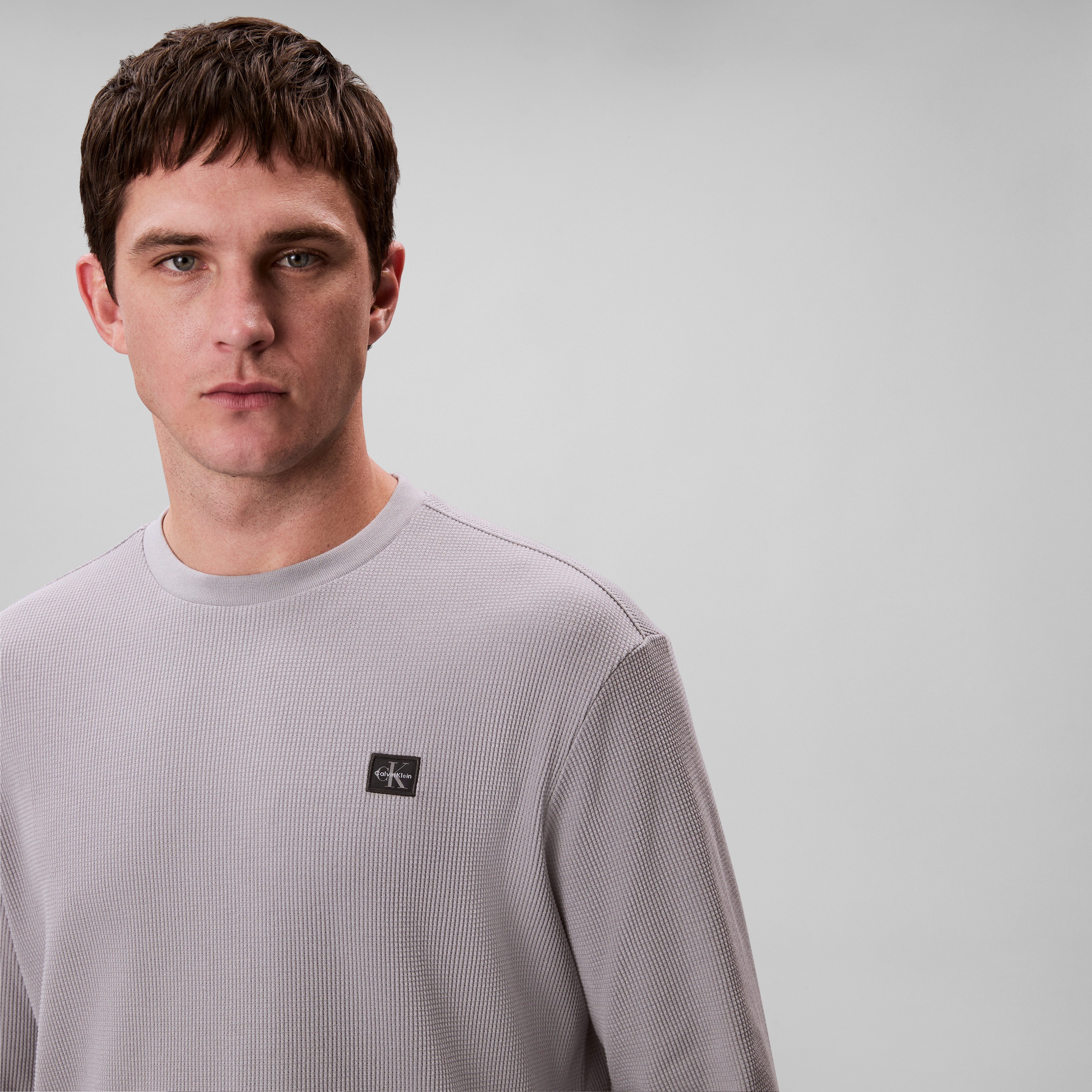 Calvin Klein Shirt met lange mouwen LS WAFFLE BADGE CREWNK TEE