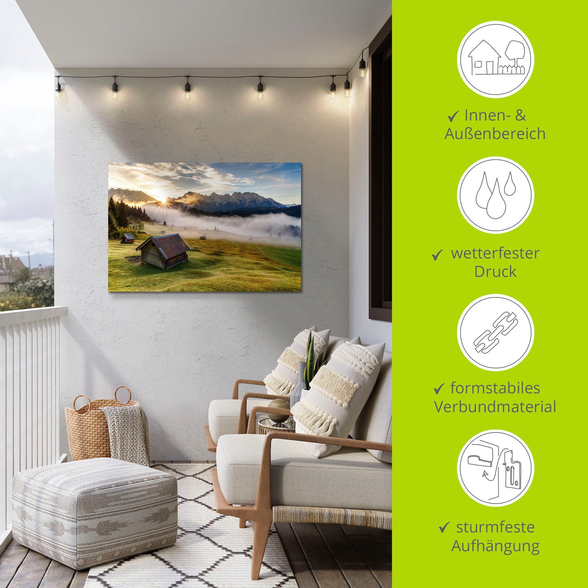 Artland Artprint Herfst in Beieren als artprint van aluminium, artprint op linnen, muursticker, verschillende maten