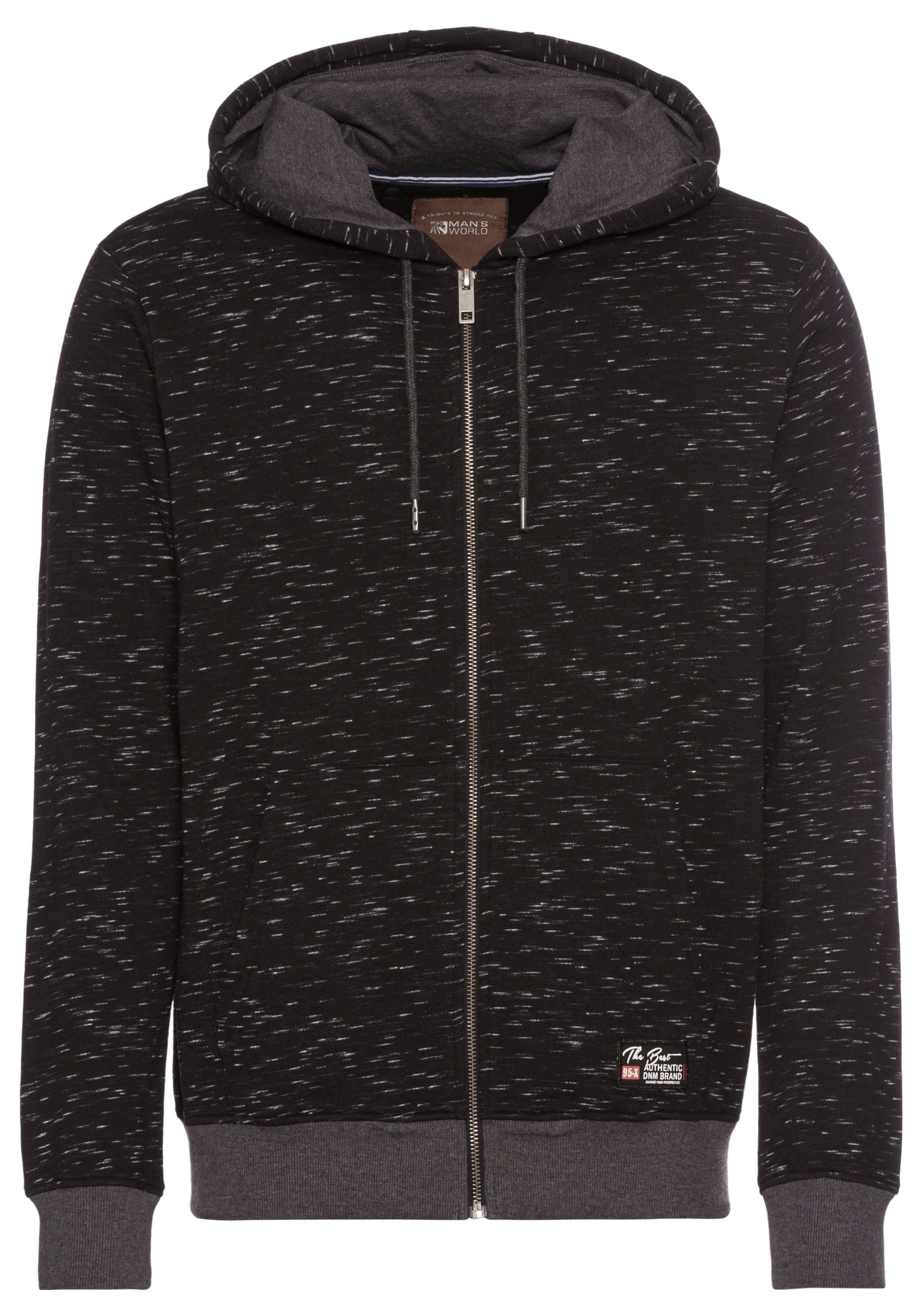 Man's World Capuchonsweatvest met logo op borsthoogte nieuwe collectie