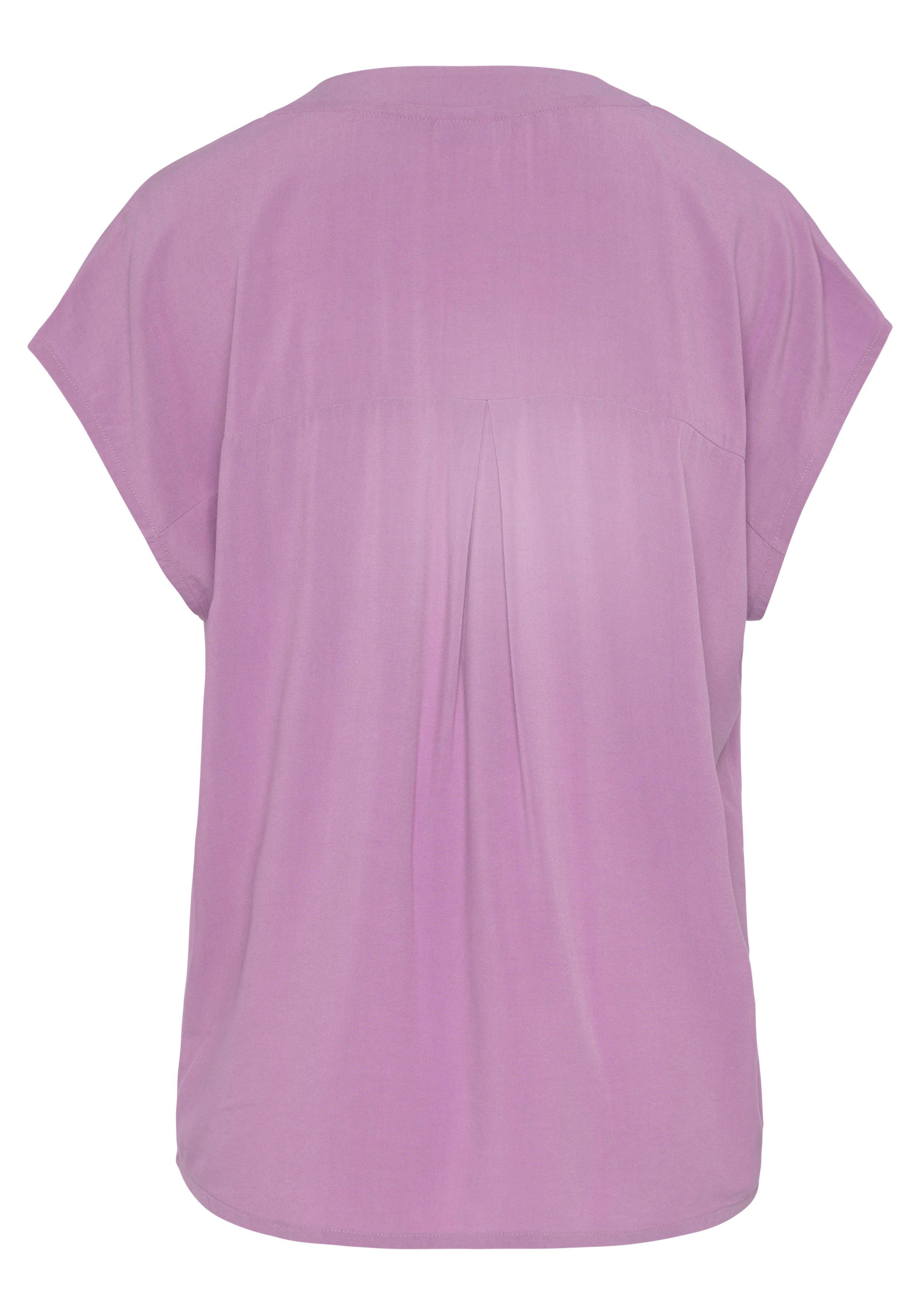 Lascana Blouse zonder sluiting met modieuze knopen, luchtige korte mouwen blouse, zomers