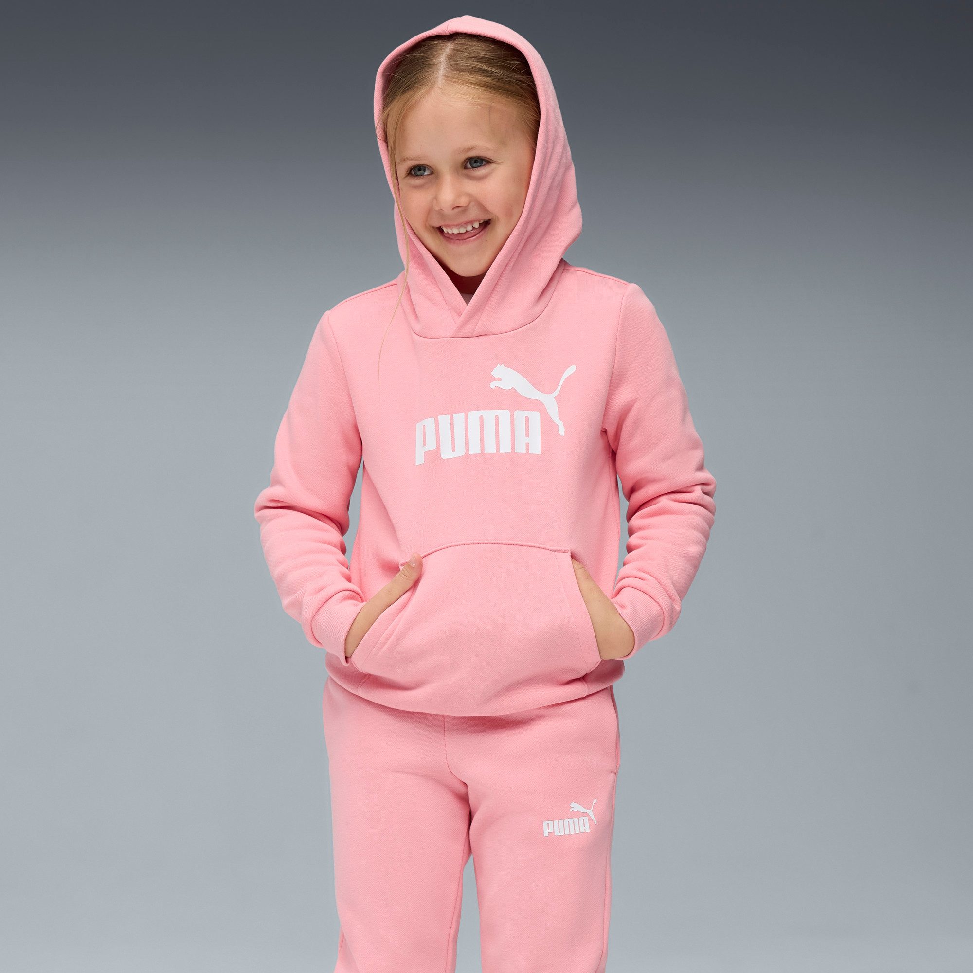 PUMA Trainingspak ESS NO.1 LOGO SWEAT SUIT FL PS (2-delig) kinderen trainingspakken maat 104 roze