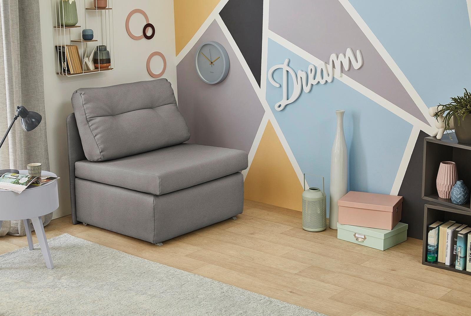Jockenhöfer Gruppe Fauteuil Tunis met slaapfunctie en bergruimte, ligoppervlak 80x200 cm