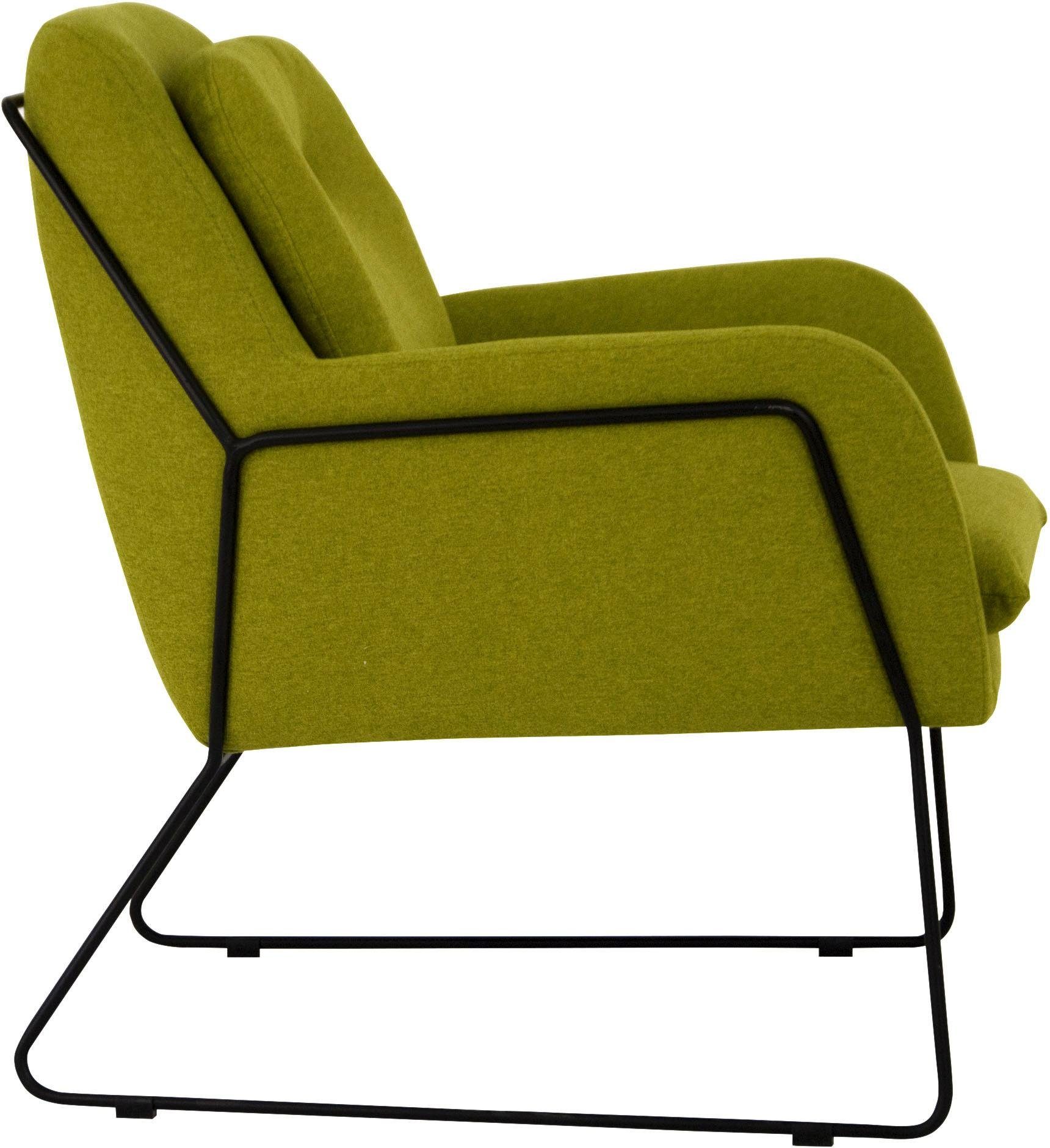 INOSIGN Fauteuil Flin cocktailstoel met knopen en kussen-look achter