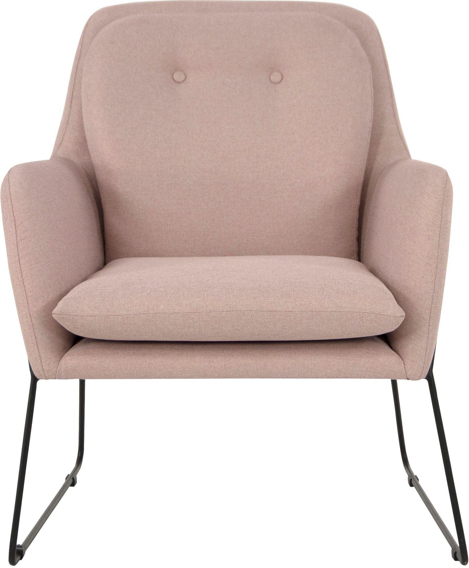 INOSIGN Fauteuil Flin cocktailstoel met knopen en kussen-look achter