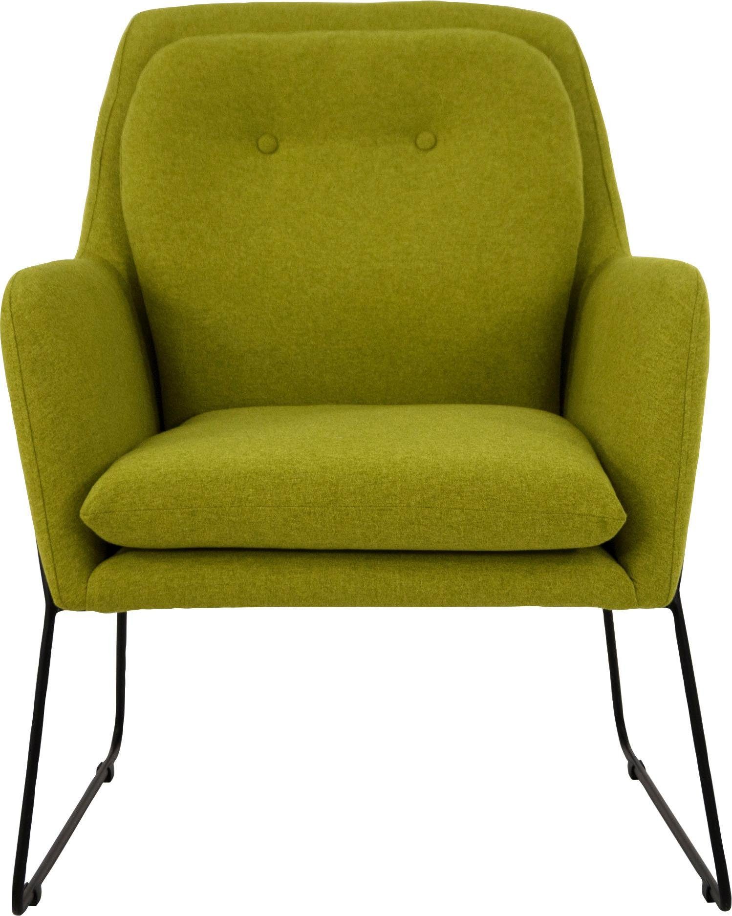 INOSIGN Fauteuil Flin cocktailstoel met knopen en kussen-look achter