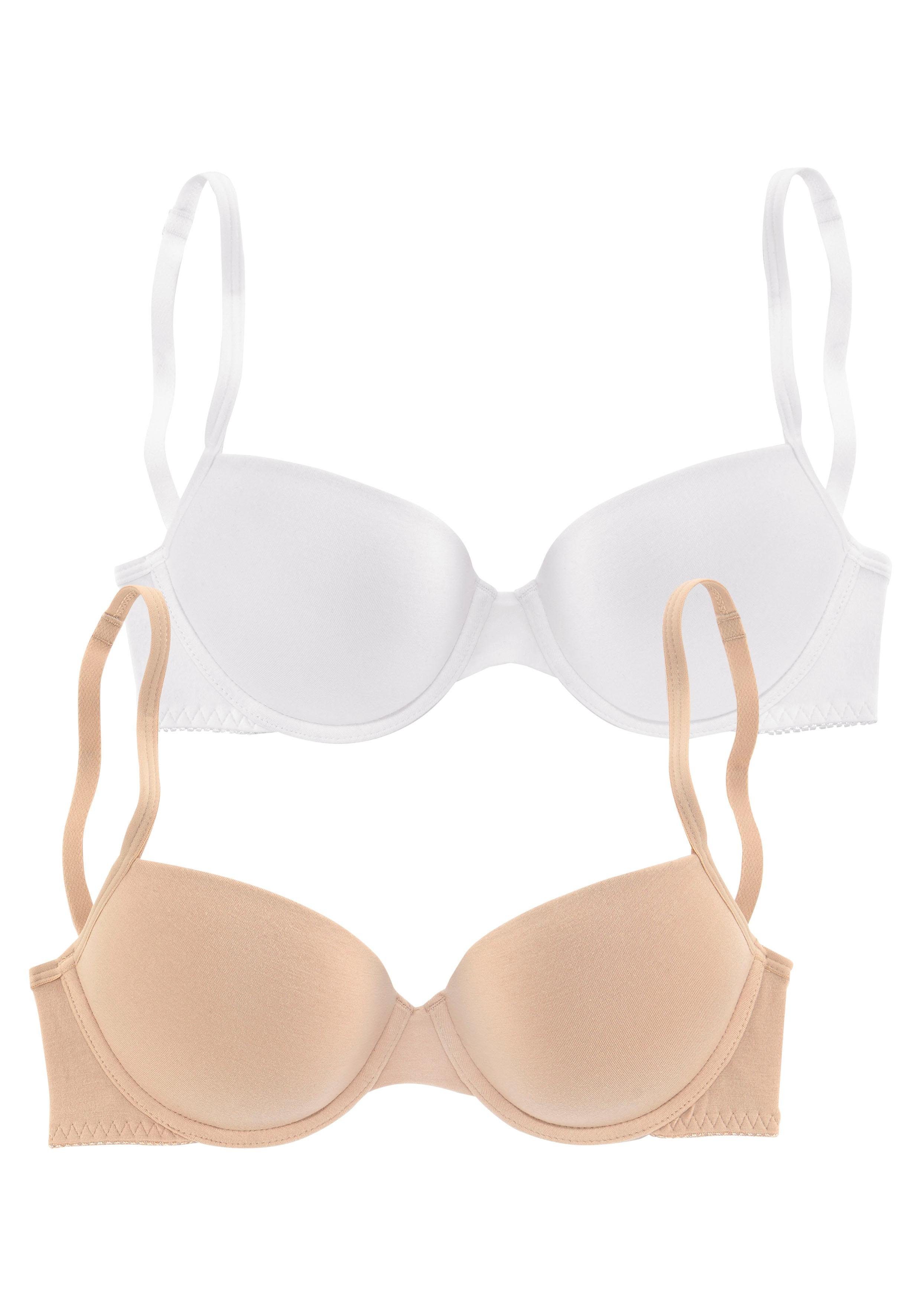 Petite fleur Push-up-bh met beugel, met uitneembare vullingen (Set van 2) dames beugel bh's maat 75 A beige