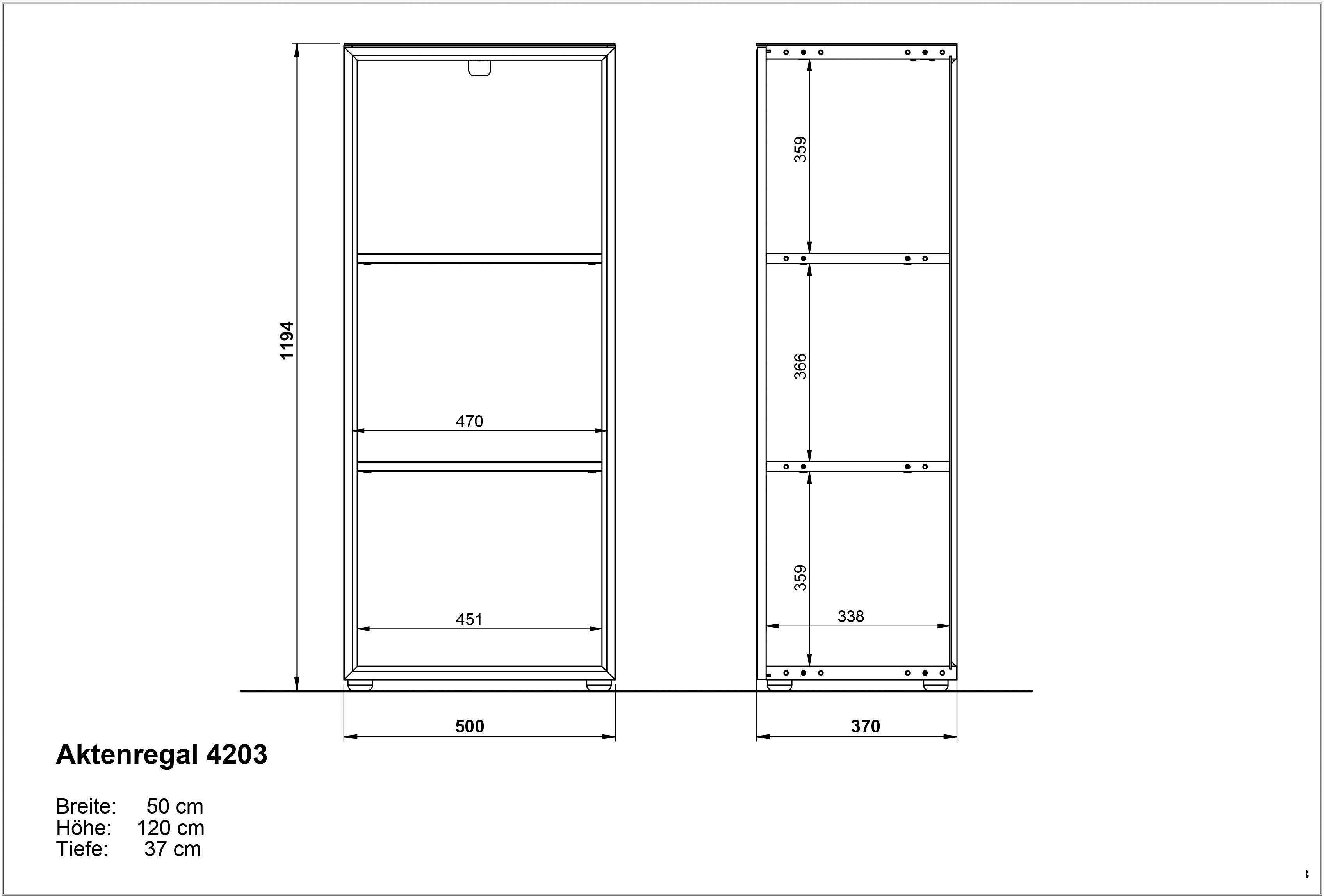 GERMANIA Ordnerrek GW-Monteria in 2 hoogtes, vakken met ordnerhoogte, breedte 50 cm, made in germany