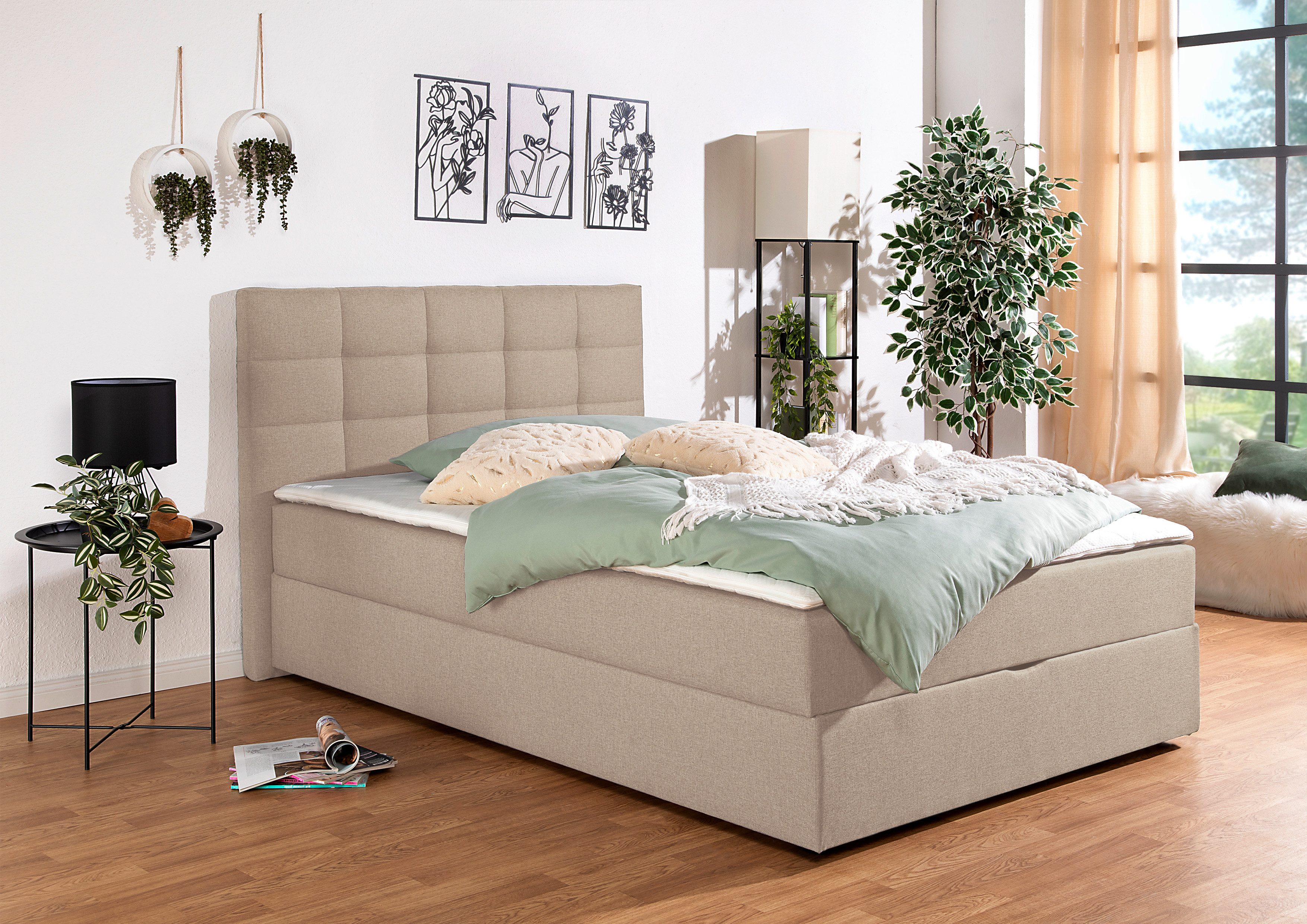 INOSIGN Boxspring OVALO optioneel met bedbox, verkrijgbaar in h2, h3 & h4 boxsprings