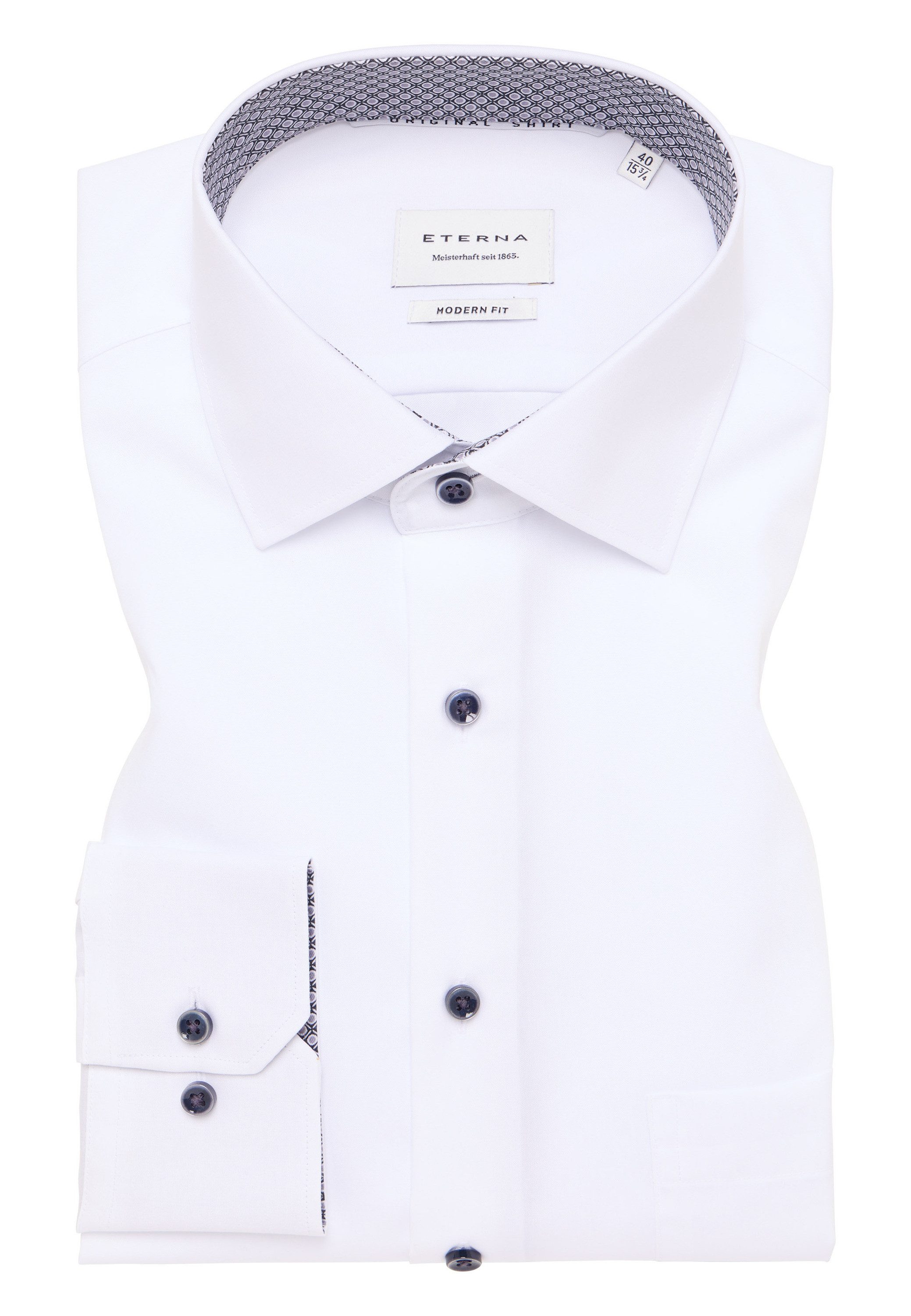 Eterna Overhemd met lange mouwen MODERN FIT NON IRON (strijkvrij)