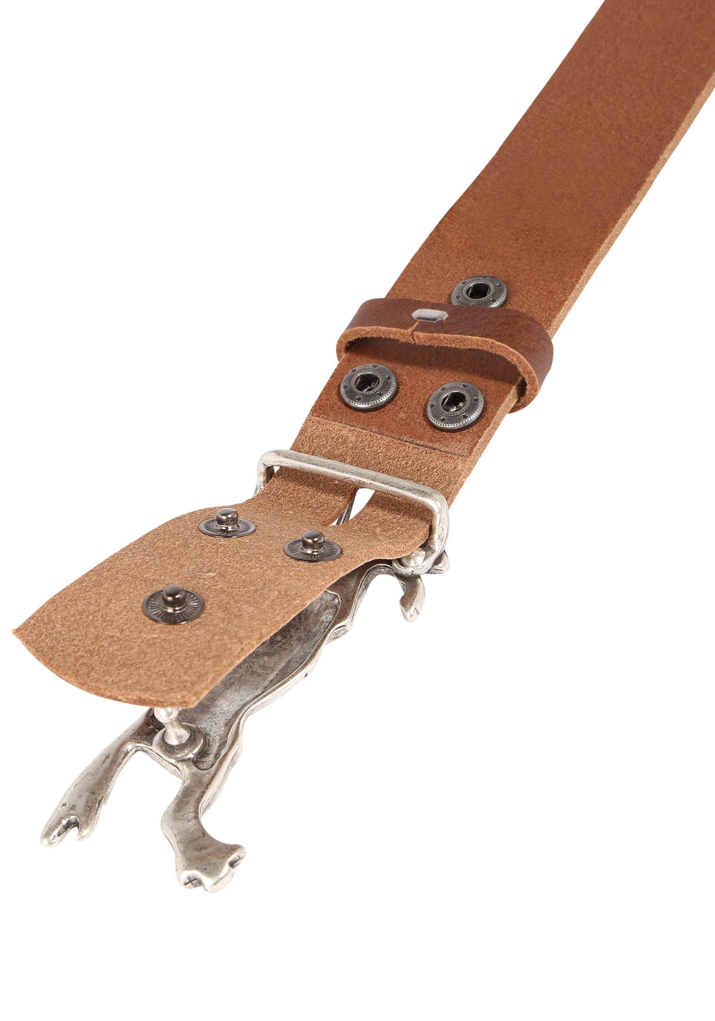 RETTUNGSRING by showroom 019° Leren riem met verwisselbare sluiting "renpaard"