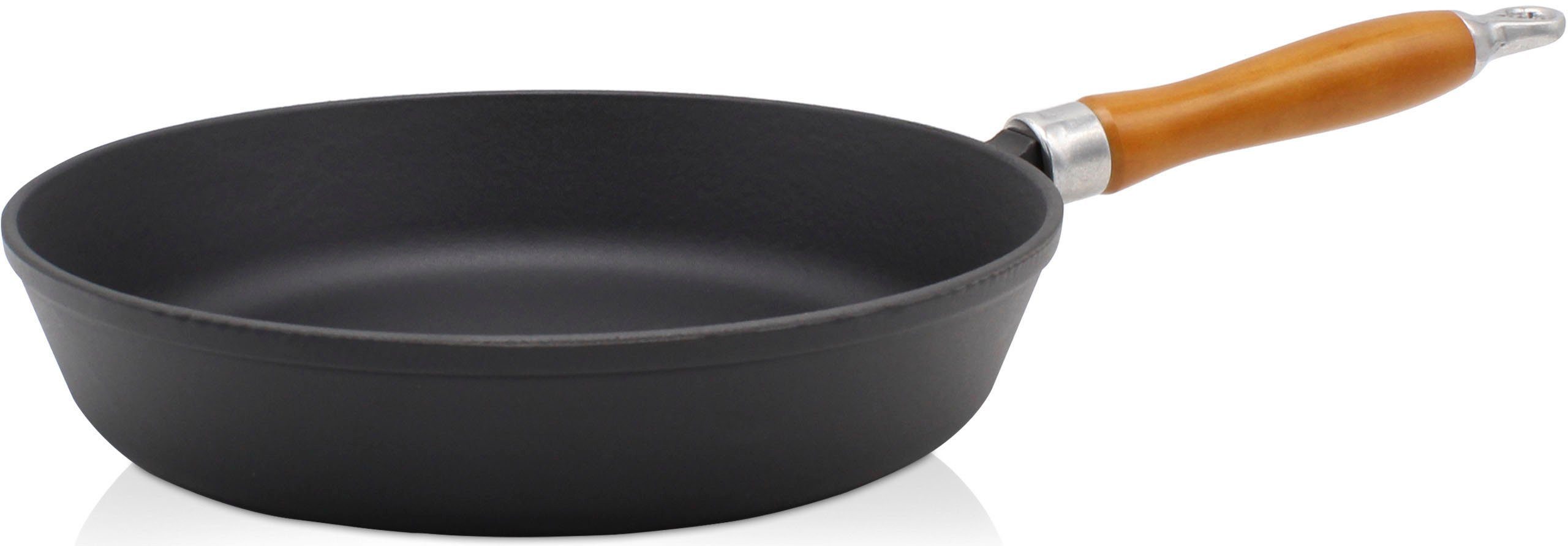 Krüger Koekenpan Gietijzeren koekenpan RUSTICA voor inductiekookvelden geschikt (1-delig) koekenpannen maat Ø 20 cm x 4,5 cm zwart