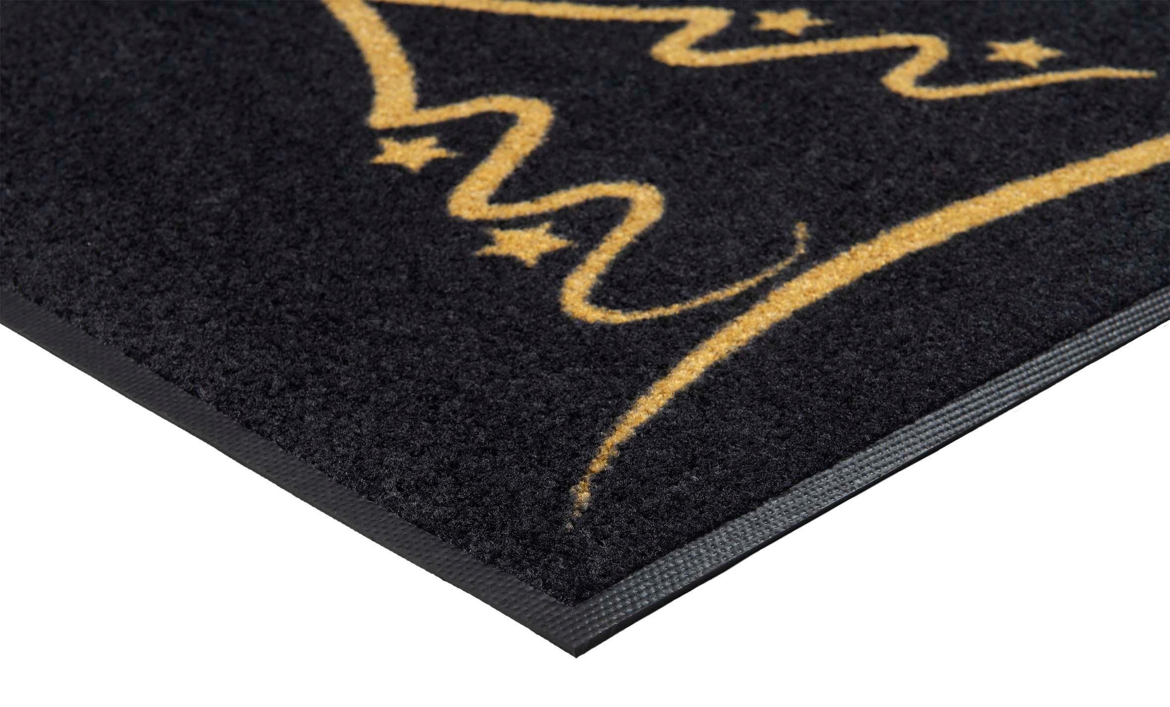 wash+dry by Kleen-Tex Mat Golden Shine Inloopmat,motief kerst dennenboom, antislip, wasbaar