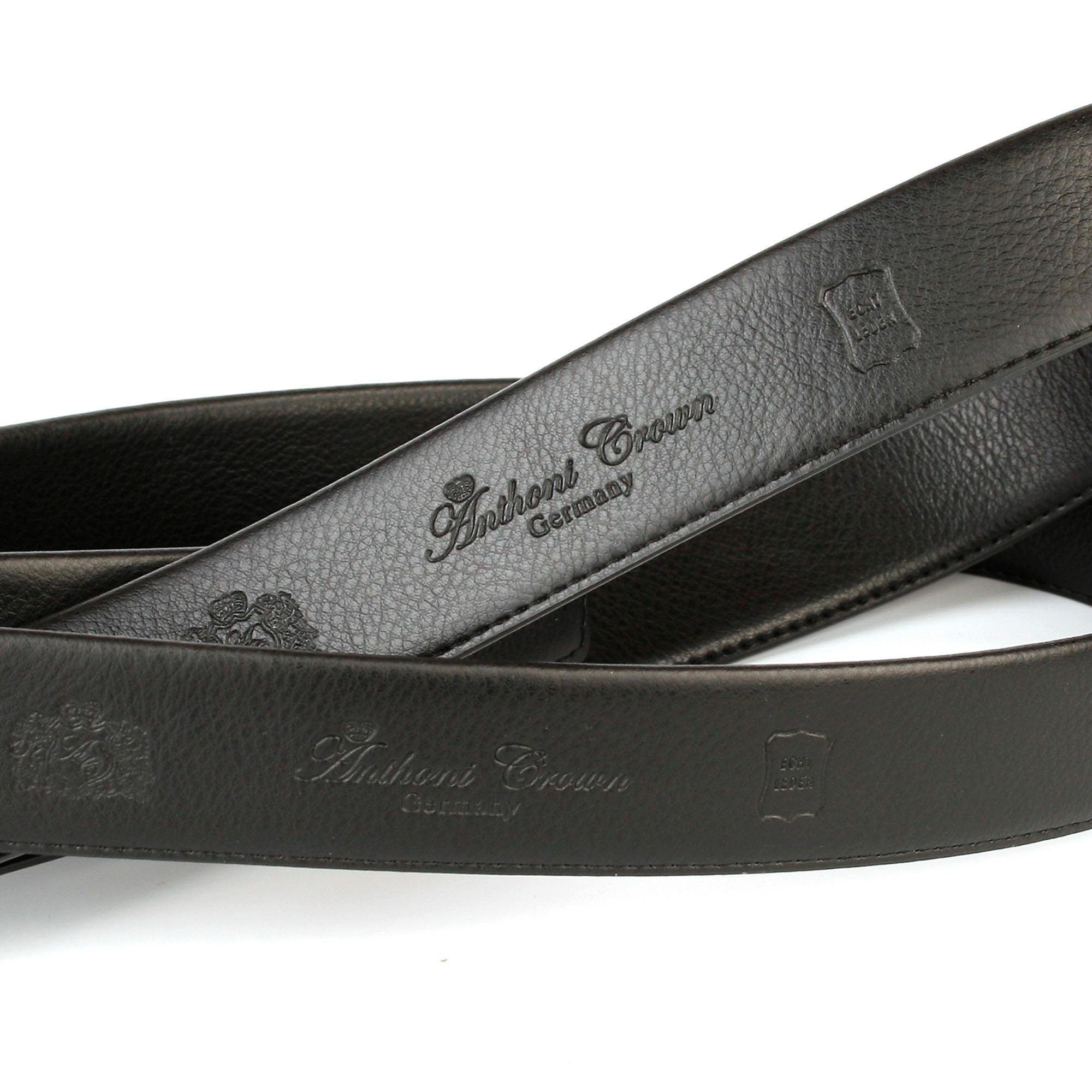 Anthoni Crown Leren riem Klassieke riem met goudkleurige gesp