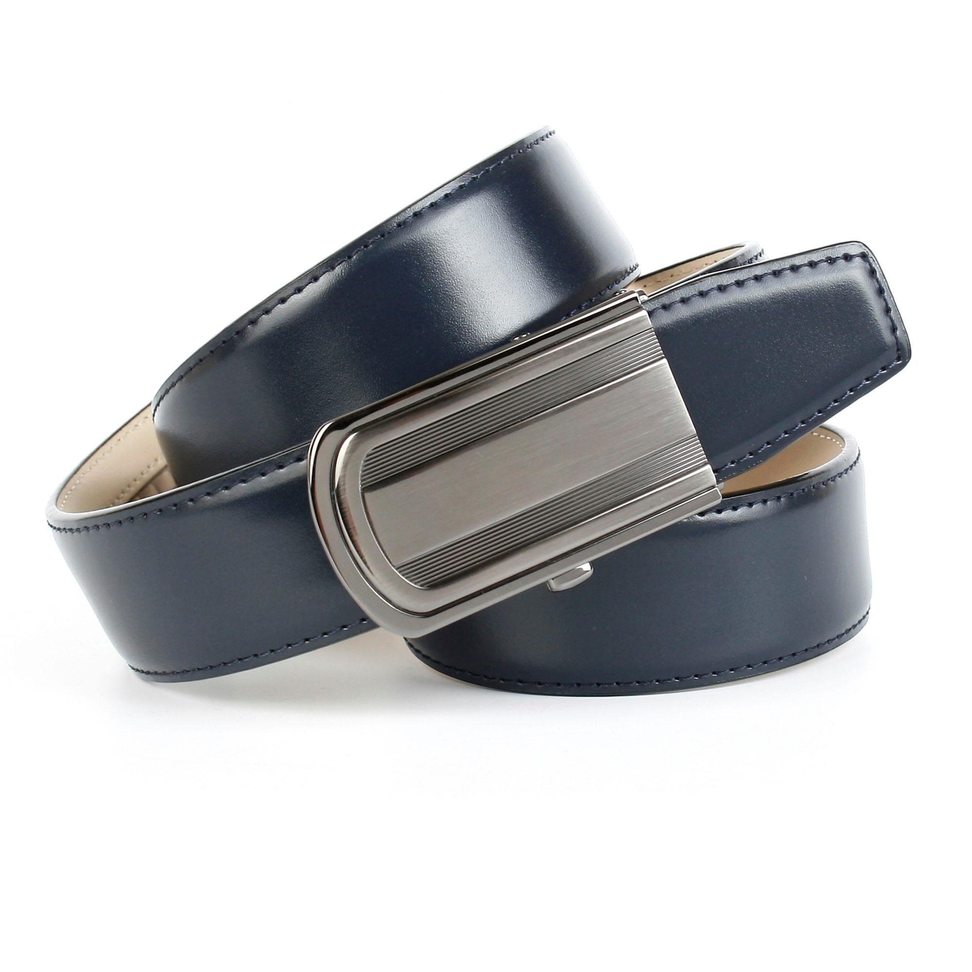 Anthoni Crown Leren riem Nette riem heren riemen maat 100 blauw