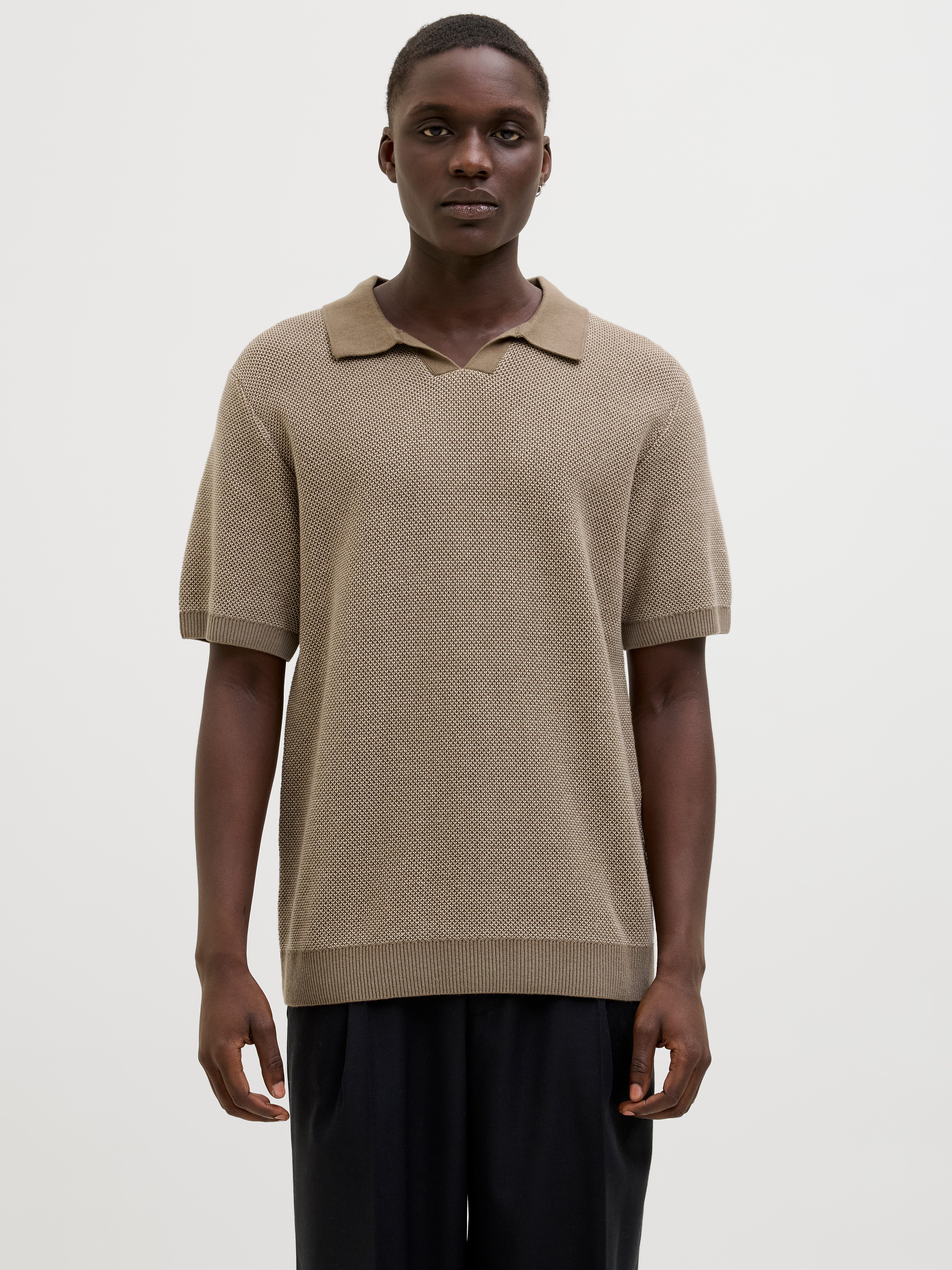 Jack & Jones Trui met ronde hals JPRCCEASTON KNIT SPLIT NECK SS SN