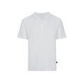 trigema t-shirt met knoopsluiting deluxe katoen wit