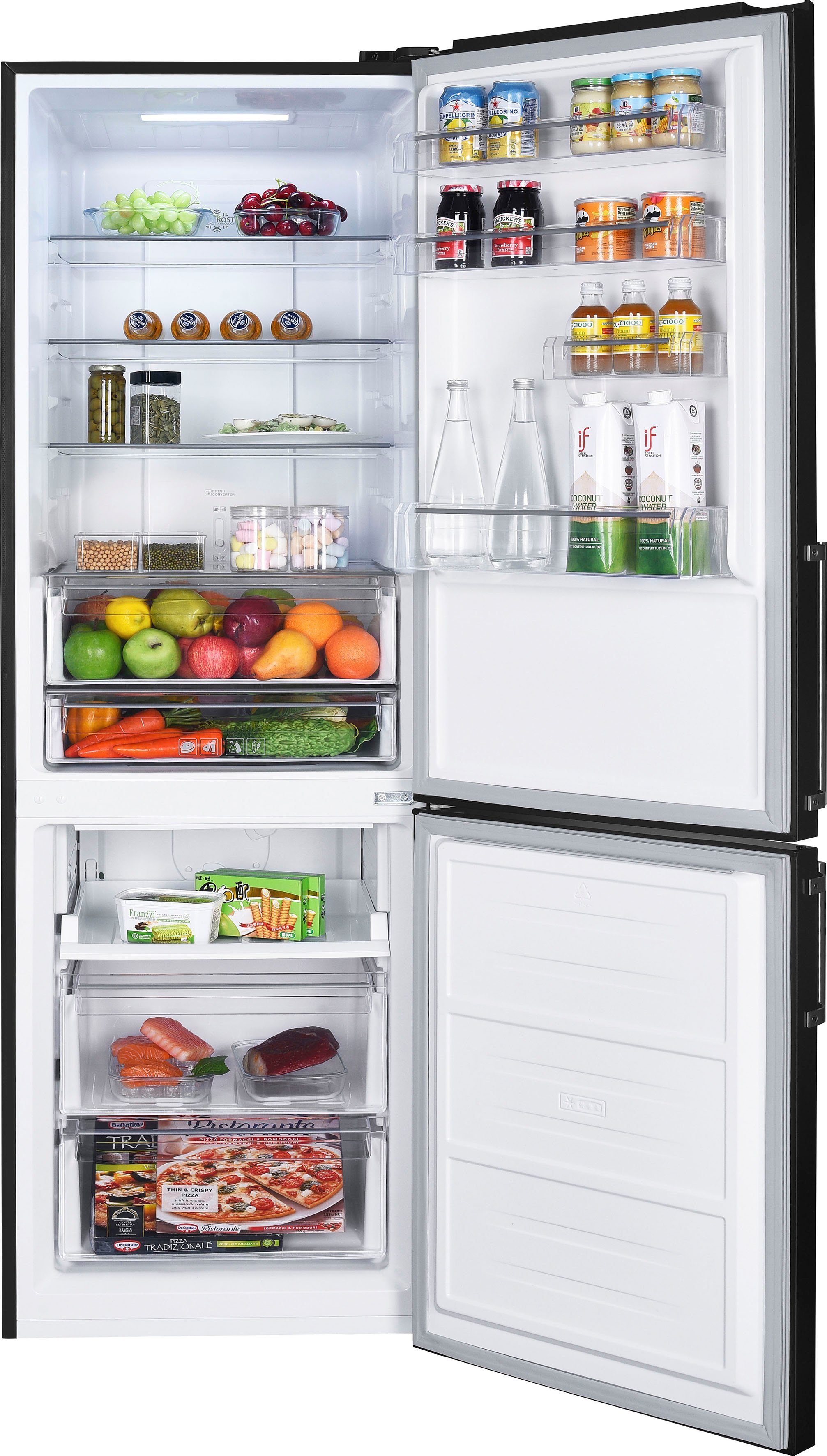 Hanseatic Koel-vriescombinatie HKGK19560CNFDI Snelle vriesfunctie, Eco-modus, NoFrost, Display, Deuralarm