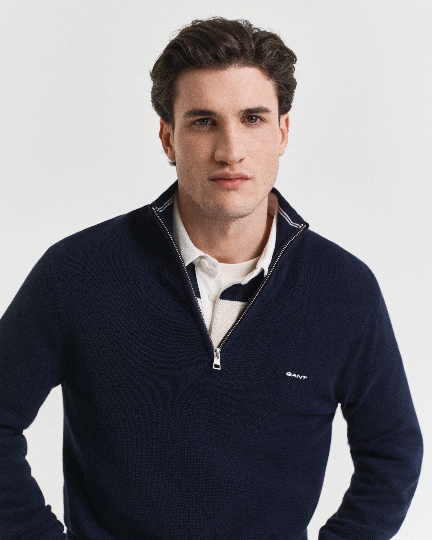 Gant Schipperstrui COTTON PIQUE HALF ZIP