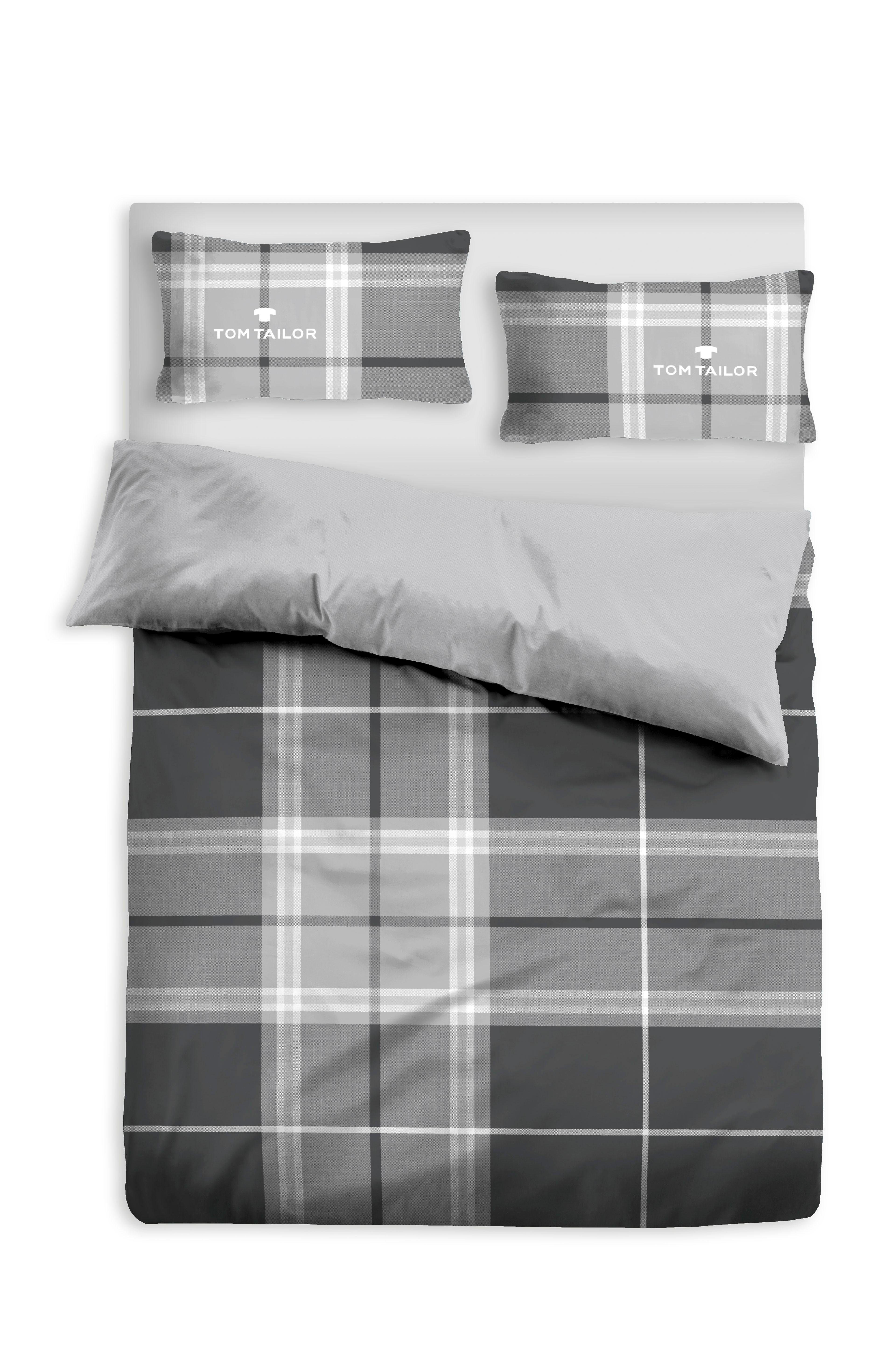TOM TAILOR HOME Tweezijdig te gebruiken overtrekset Eric in mt. 135x200 of 155x220 cm met rits, met gratis-aanbieding: sporttas van 100% katoen