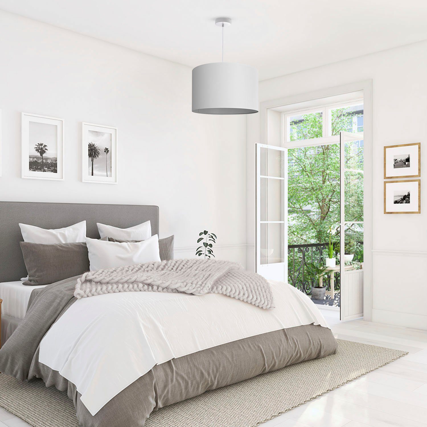 Paco Home Hanglamp Hugo uni Color Plafondlamp LED woonkamer en slaapkamer, effen kleuren, decoratie E27