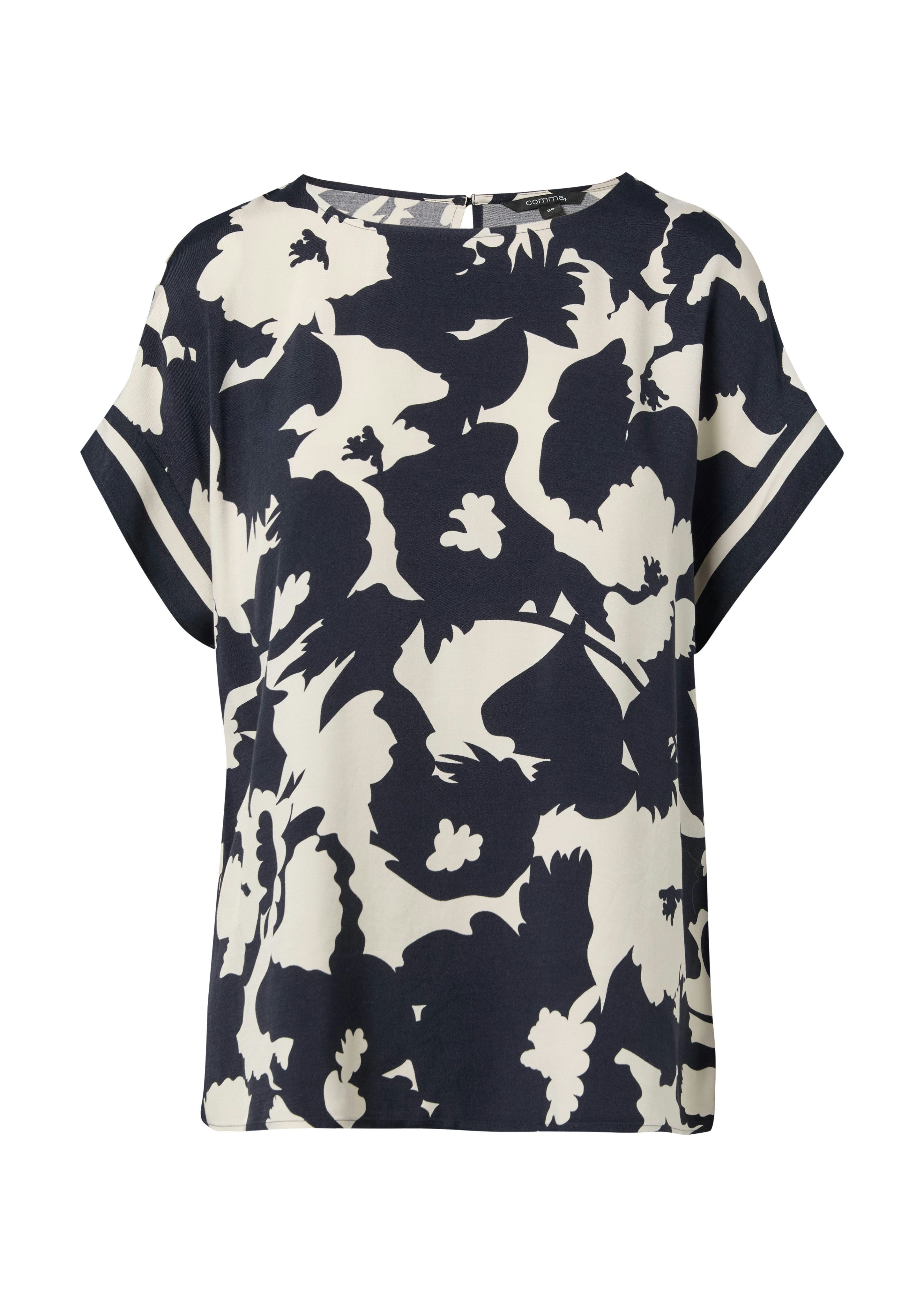 Comma Blouse met korte mouwen met print all-over