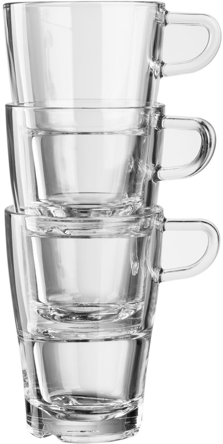 LEONARDO Latte macchiato glas SENSO (4-delig) incl. 2 lepels (set, 4-delig)