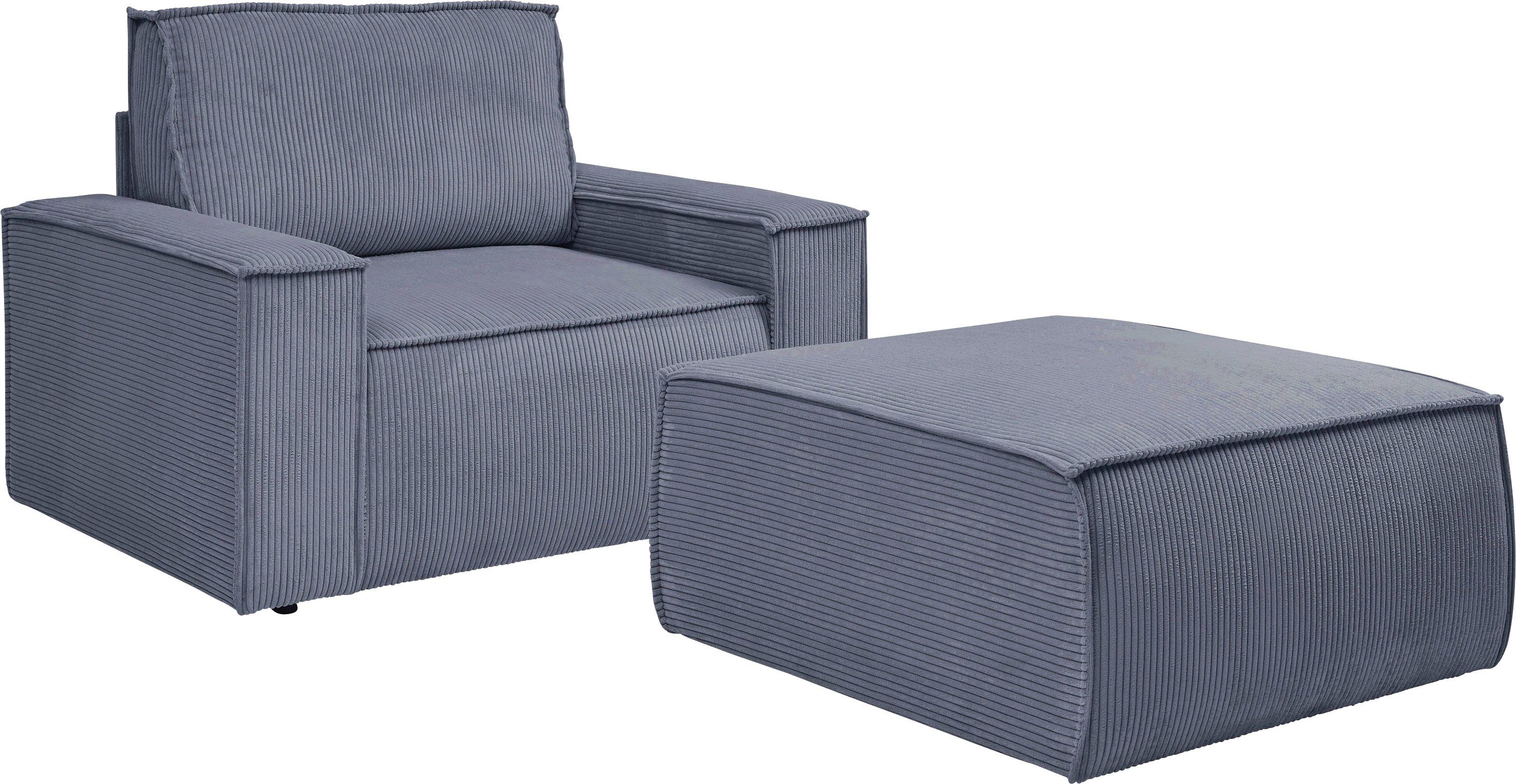 Home affaire Fauteuil Sherwood Loveseat en hocker als set, passend bij de bekleding-serie SHERWOOD