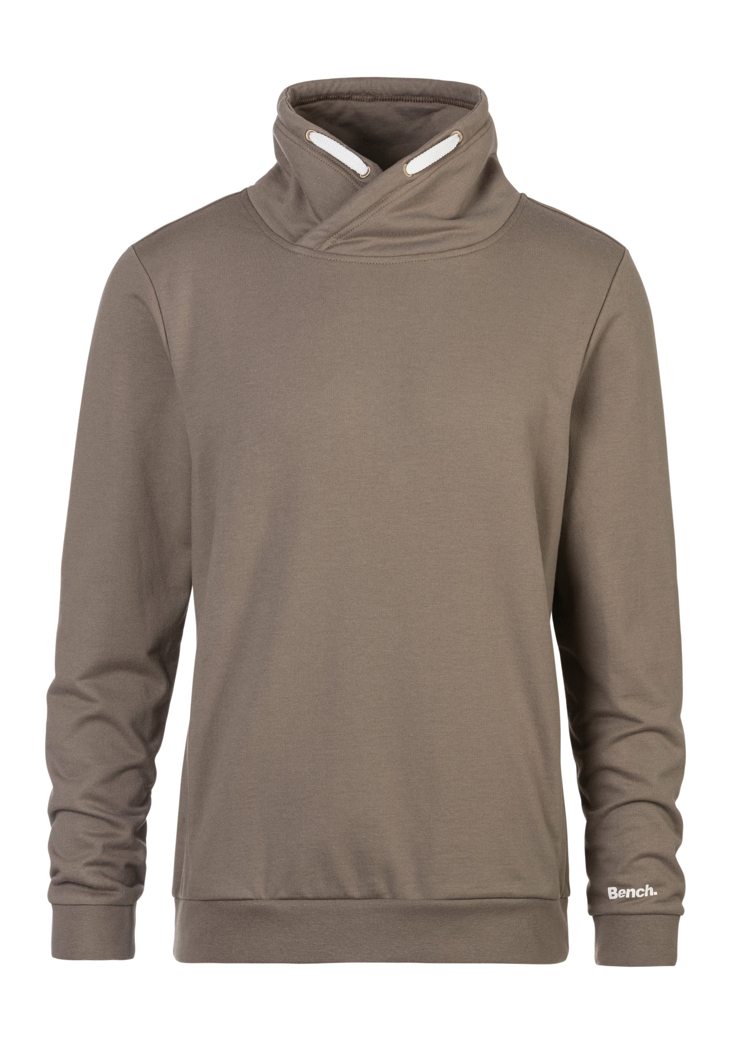 Bench. Loungewear Sweatshirt met grote staande kraag van een katoenmix