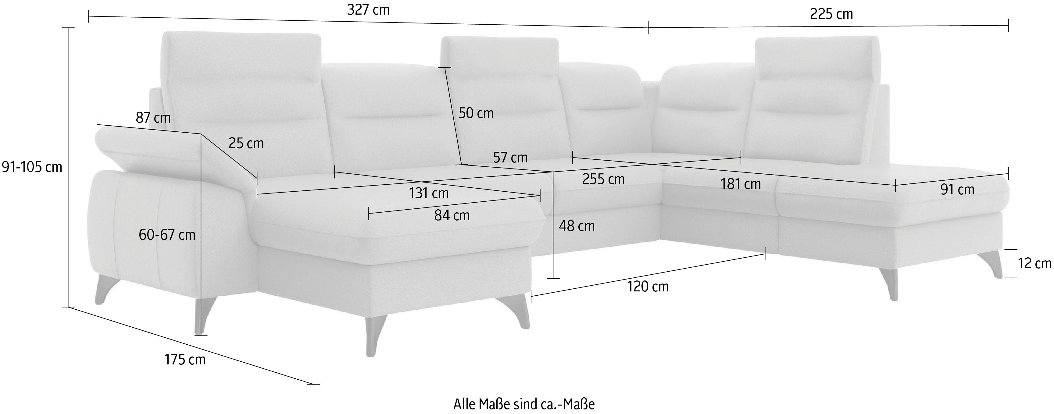 sit&more Zithoek Astoria U-vorm naar keuze met motorische relaxfunctie