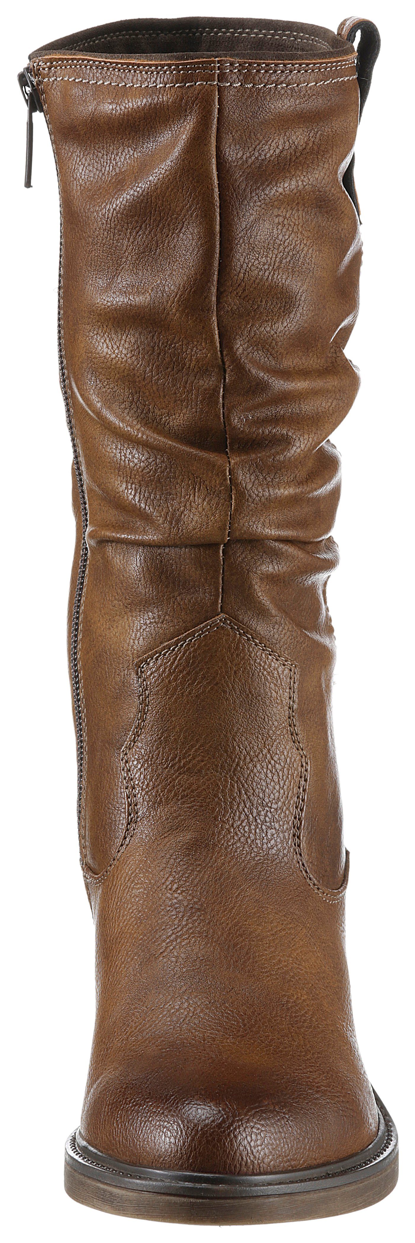 Mustang Shoes Cowboylaarzen met aangerimpelde slouchy-schacht