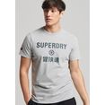 superdry shirt met ronde hals vintage corp logo marl tee grijs
