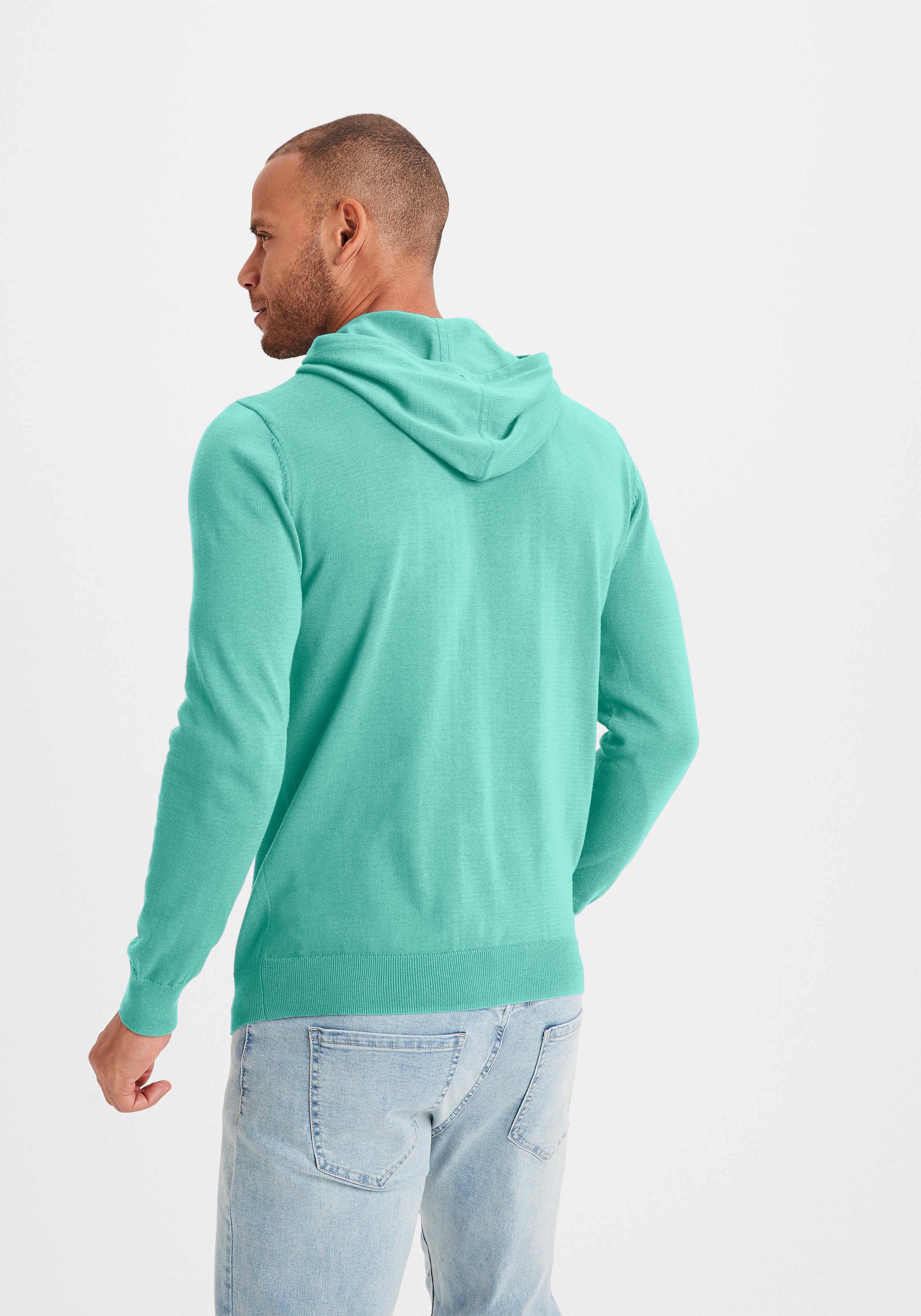 H.I.S Hoodie , Gebreide trui met capuchon Fijn breisel van onderhoudsvriendelijke katoenmix